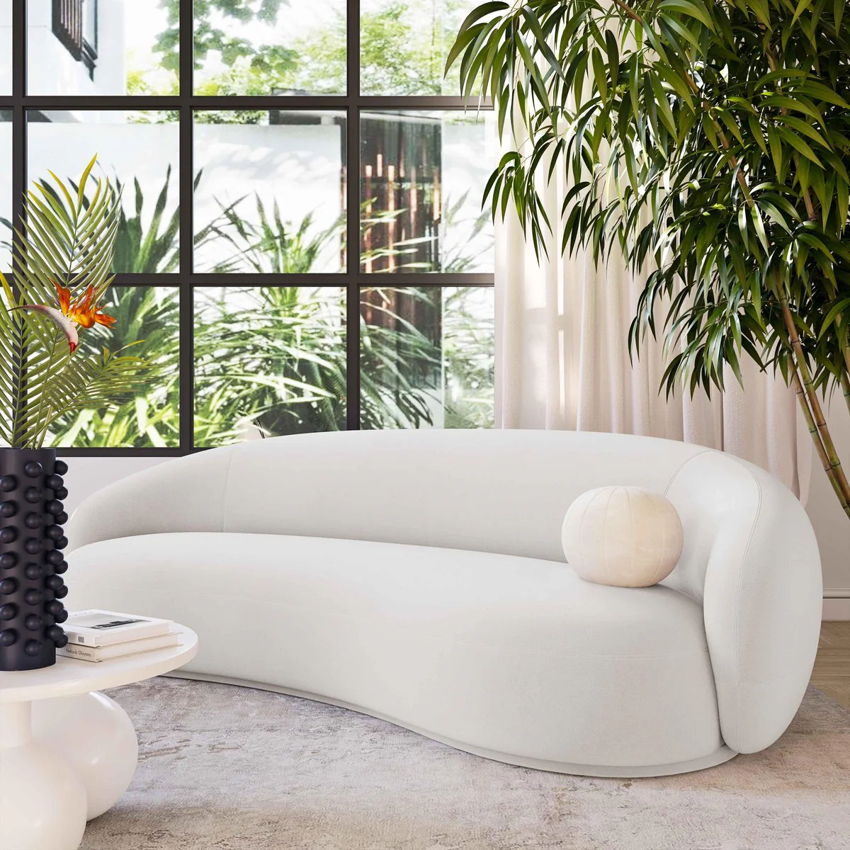 Kendall Cream Velvet Sofa - Image 2