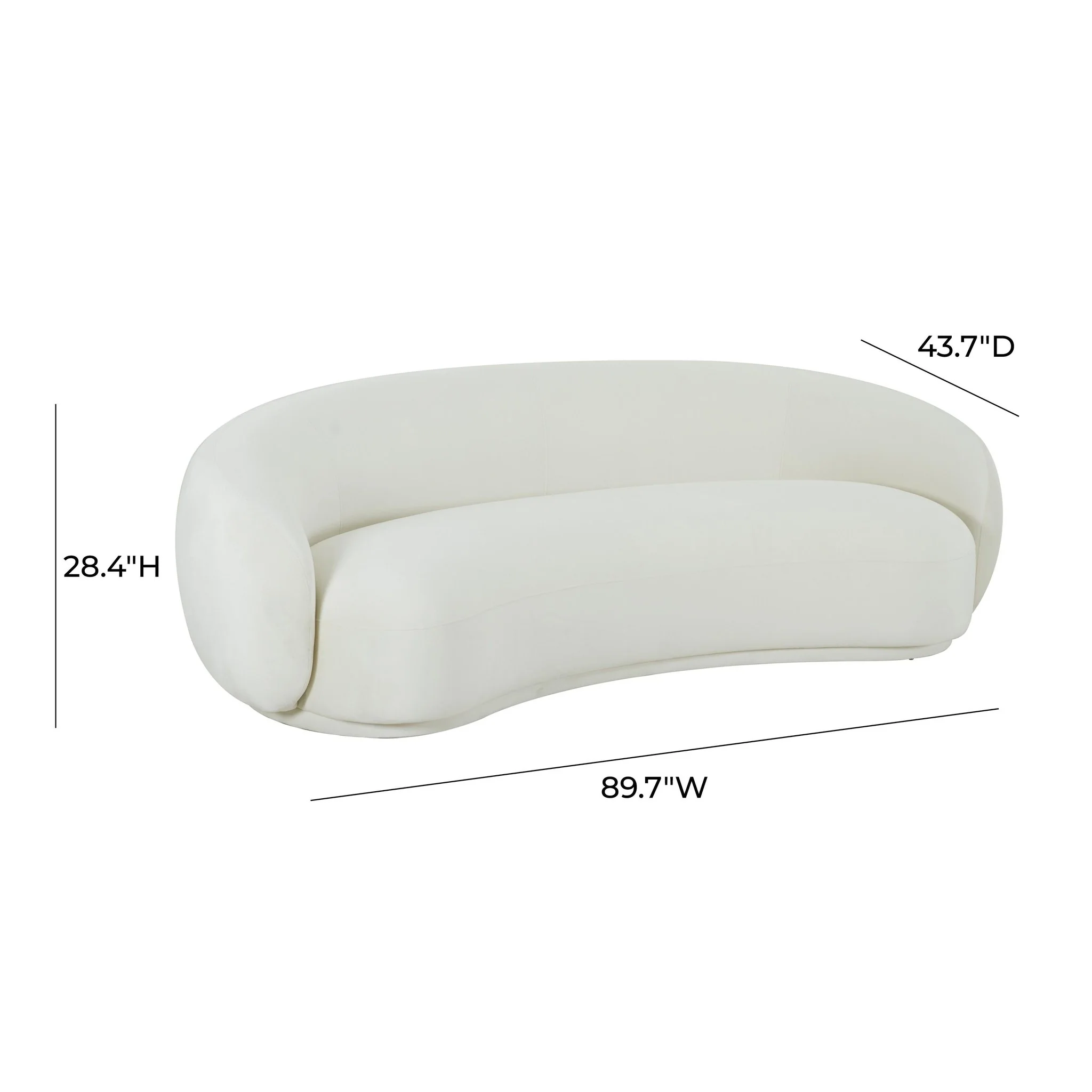 Kendall Cream Velvet Sofa - Image 6