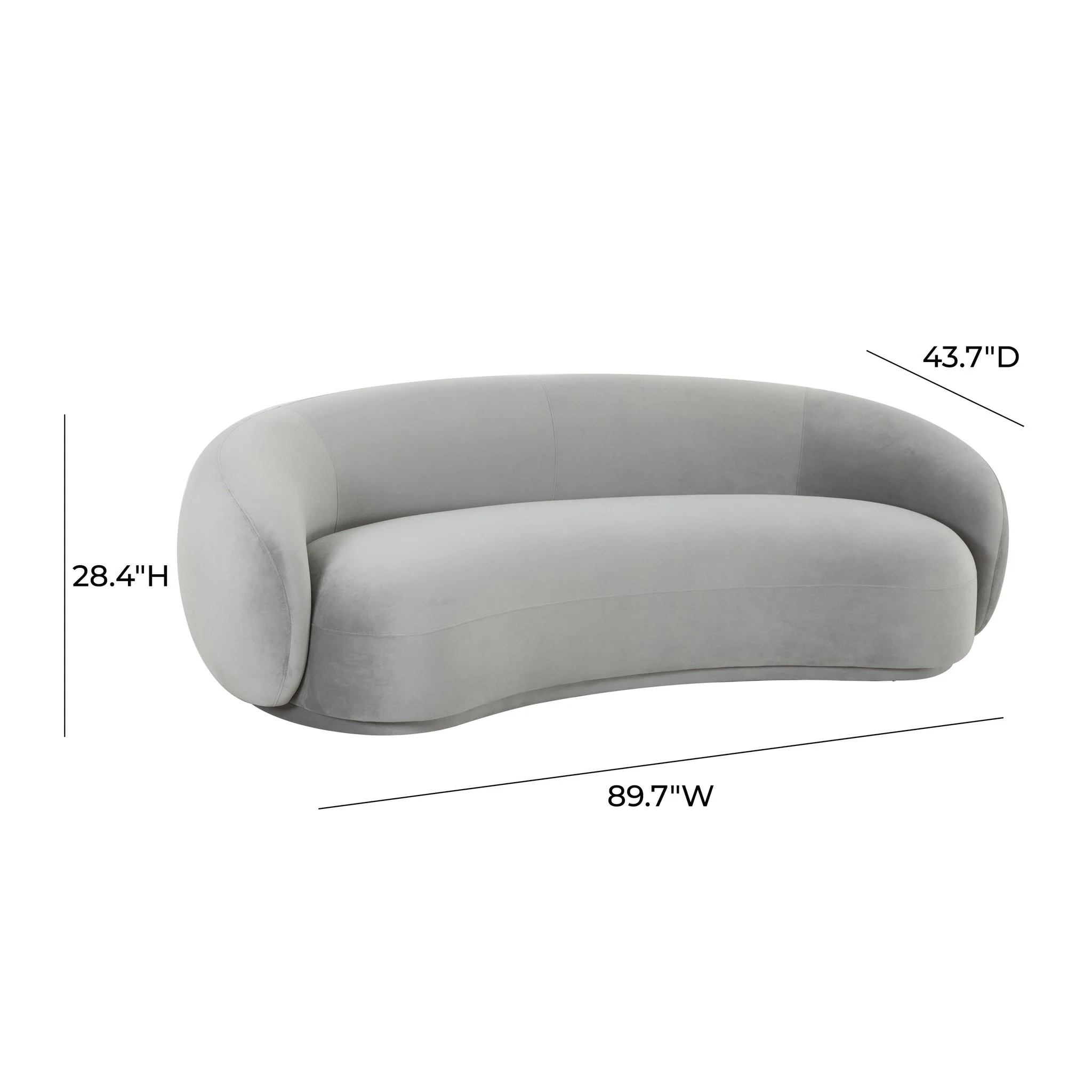 Kendall Light Grey Velvet Sofa - Image 6