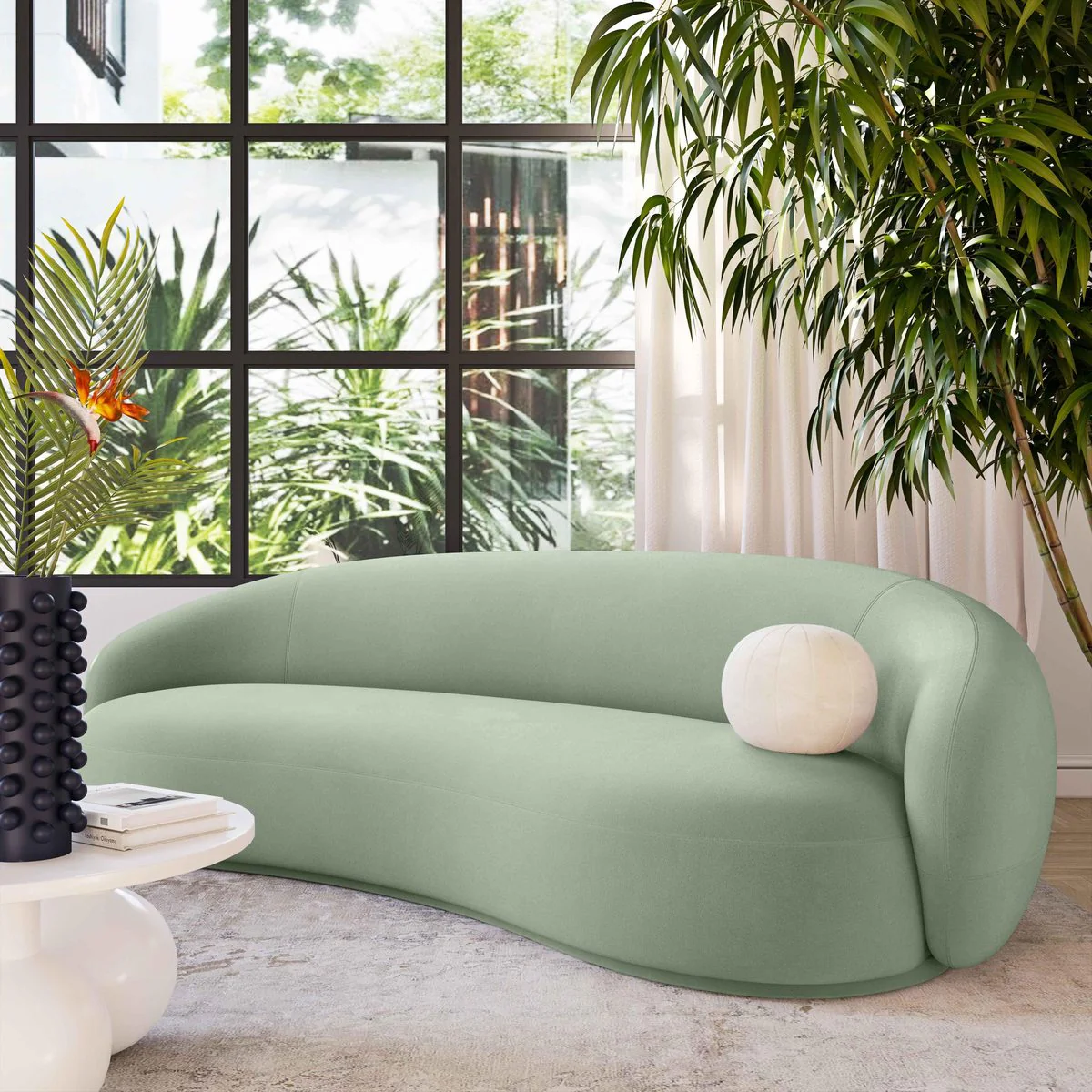 Kendall Moss Green Velvet Sofa - Image 2