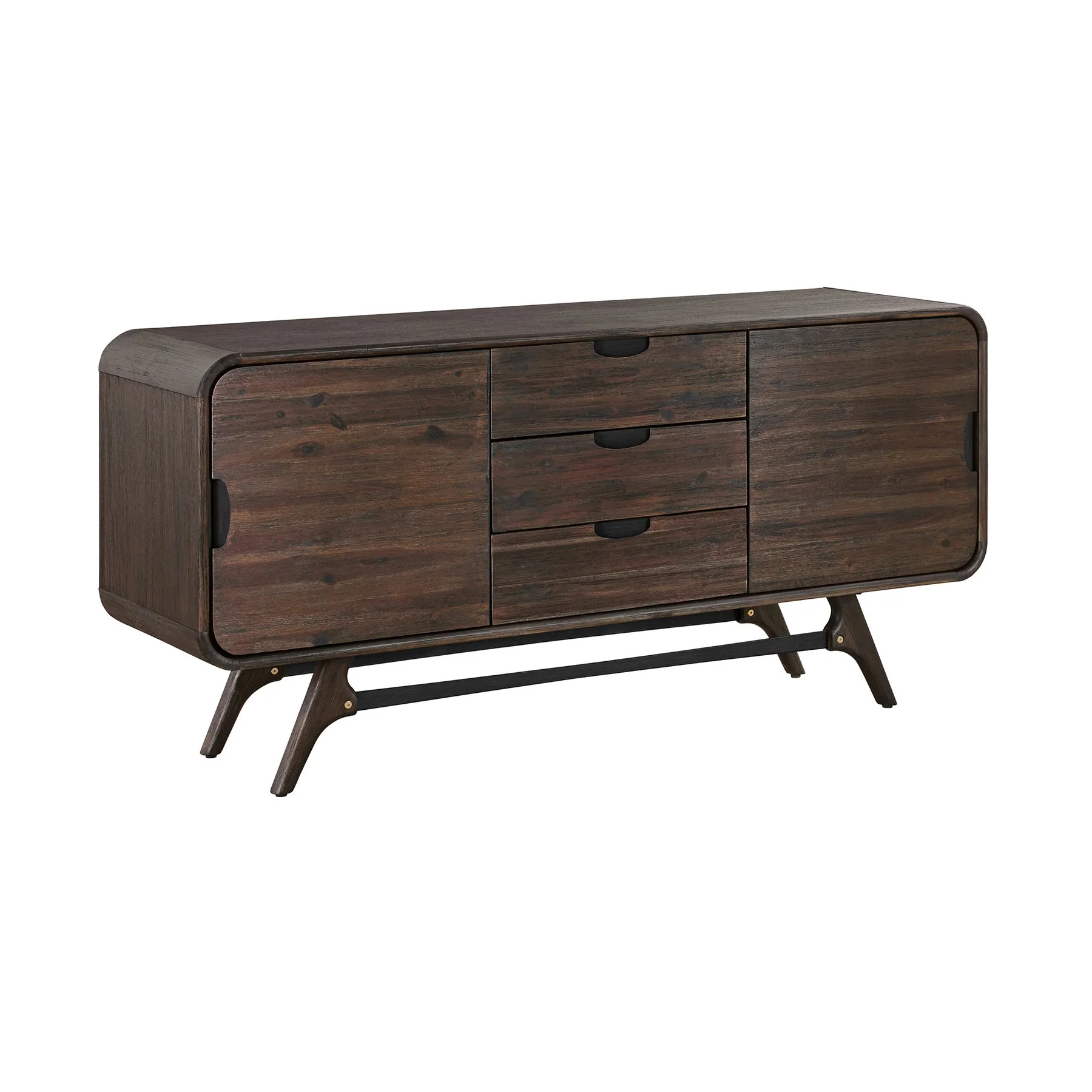 Kendra 3 Drawer Sideboard Buffet in Brown Acacia Wood - Image 2