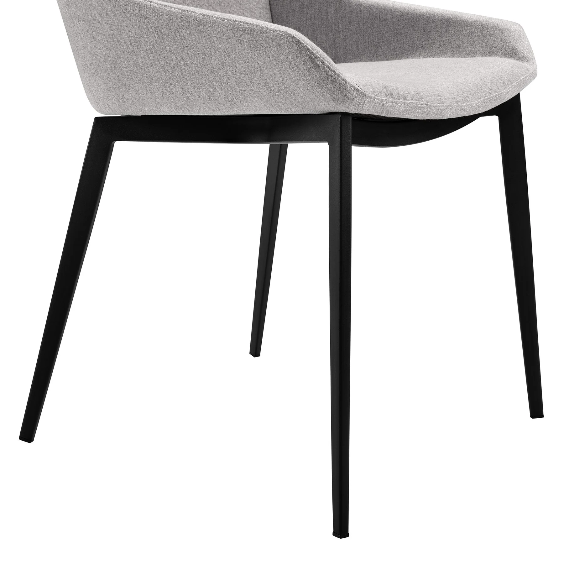 Kenna Modern Dining Chair in Matte Black Finish and Gray Fabric - Set of 2 - Image 6