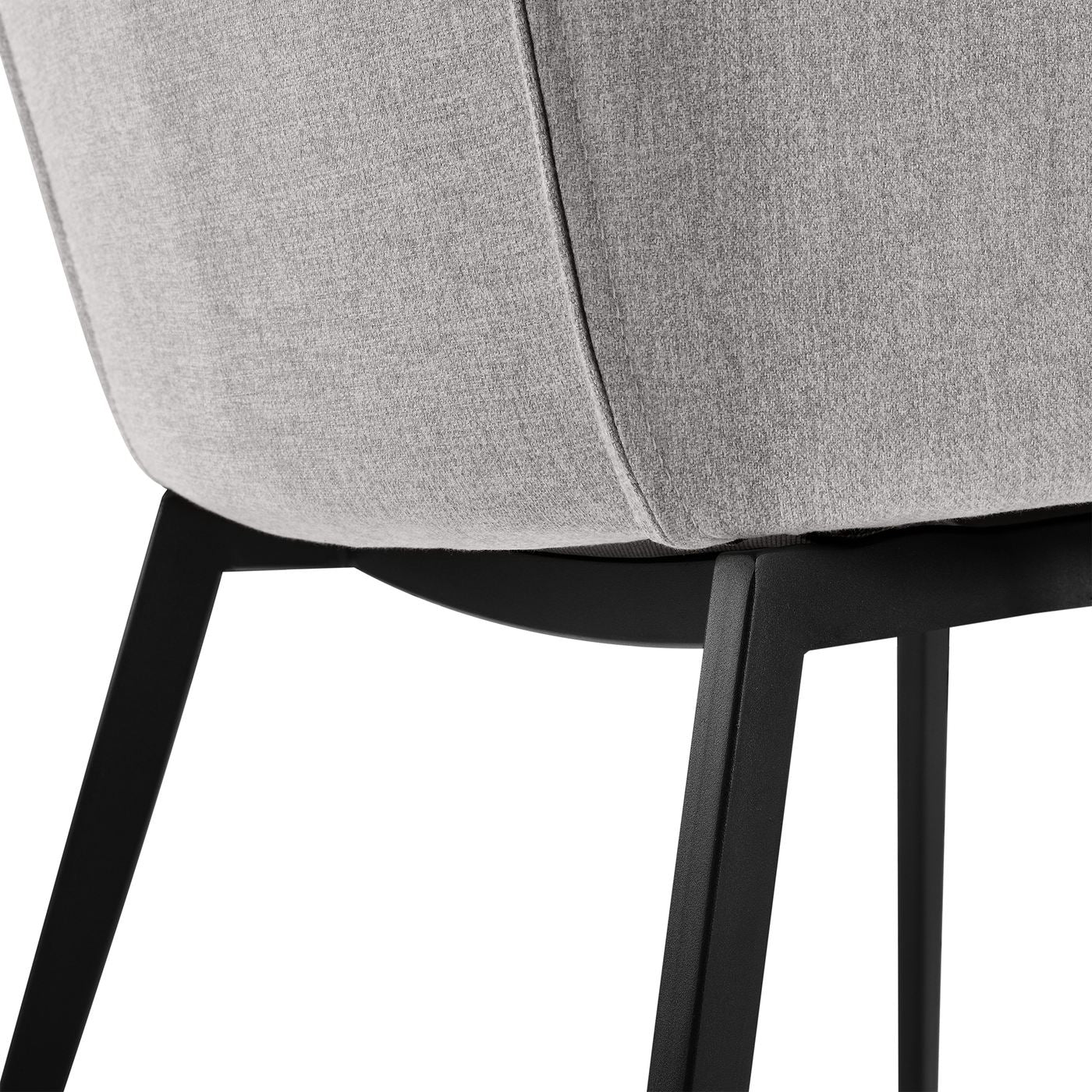 Kenna Modern Dining Chair in Matte Black Finish and Gray Fabric - Set of 2 - Image 7
