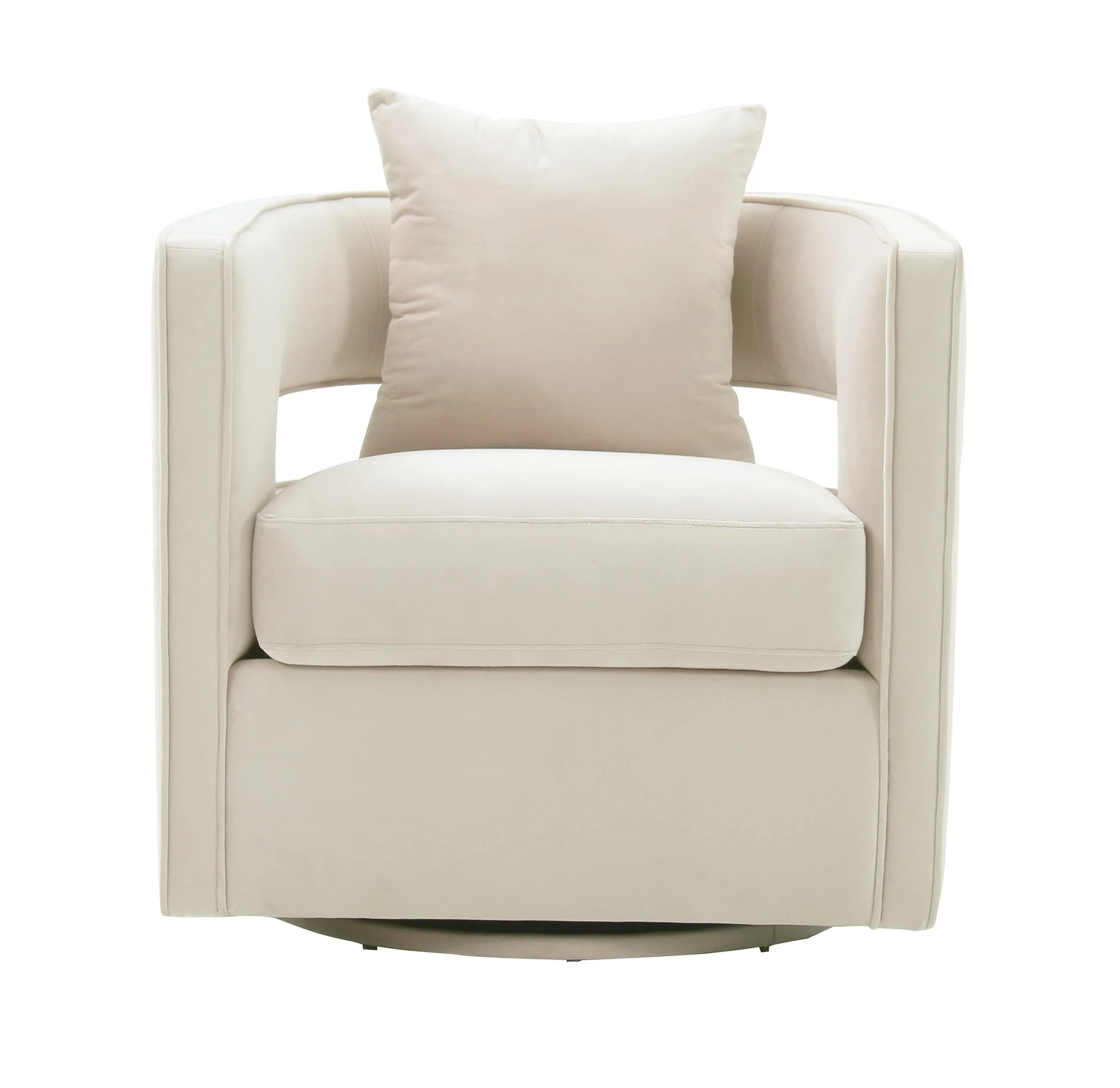 Kennedy Cream Velvet Swivel Chair - Image 3