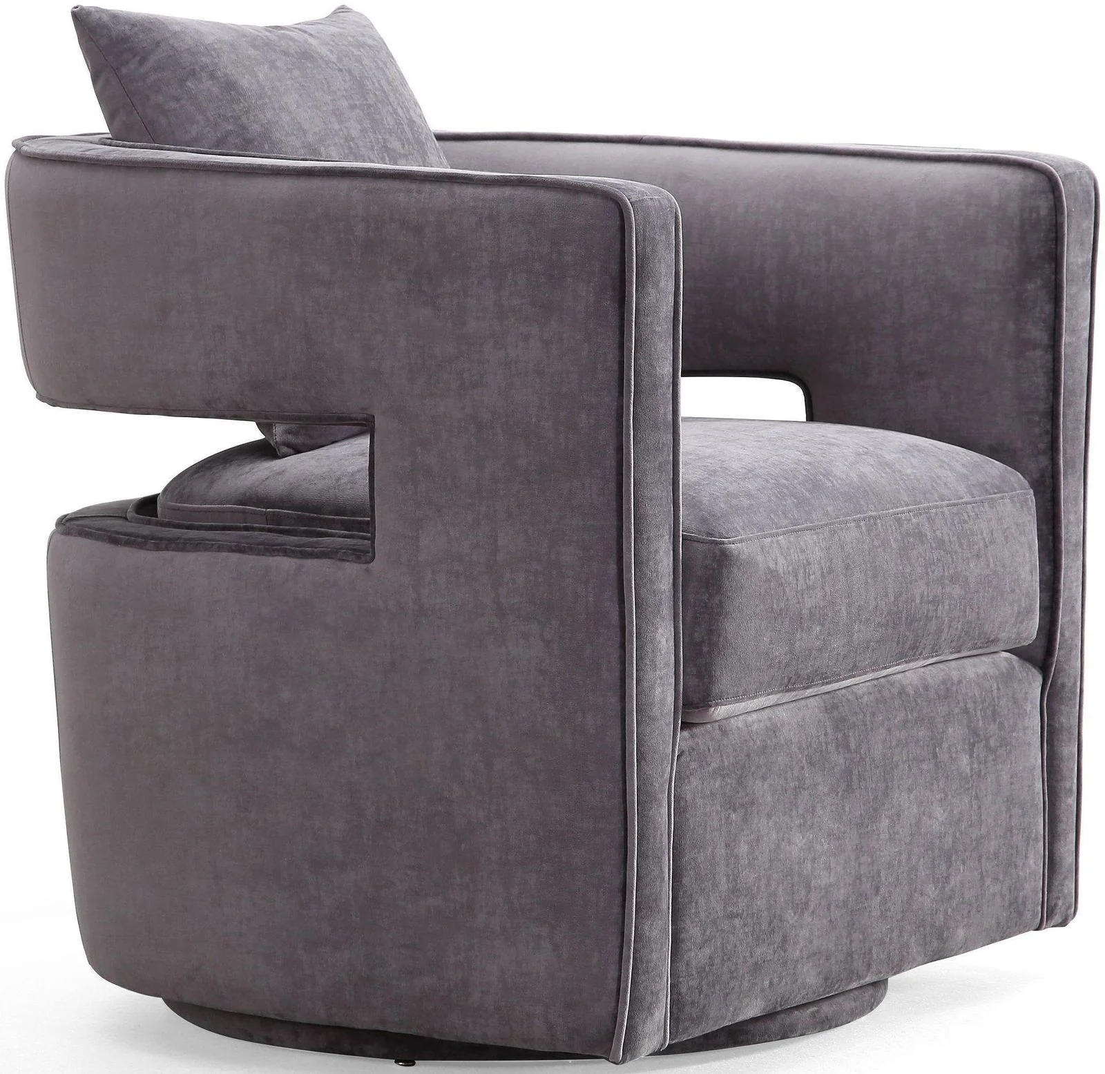 Kennedy Grey Textured Velvet Swivel Chair - Image 4
