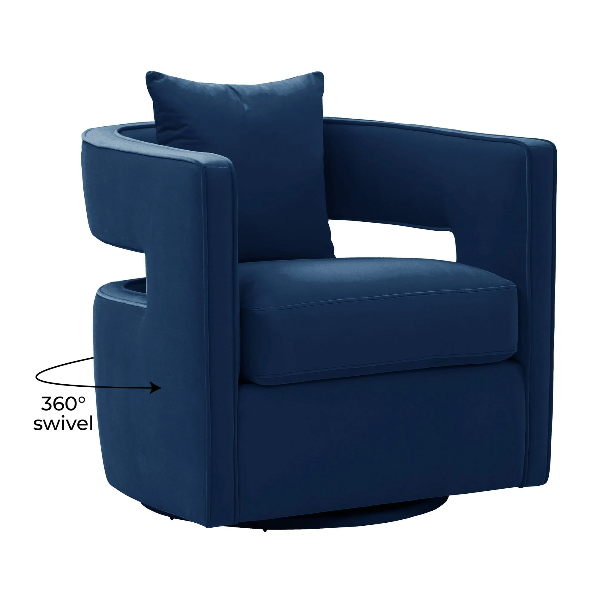 Kennedy Navy Velvet Swivel Chair - Image 6
