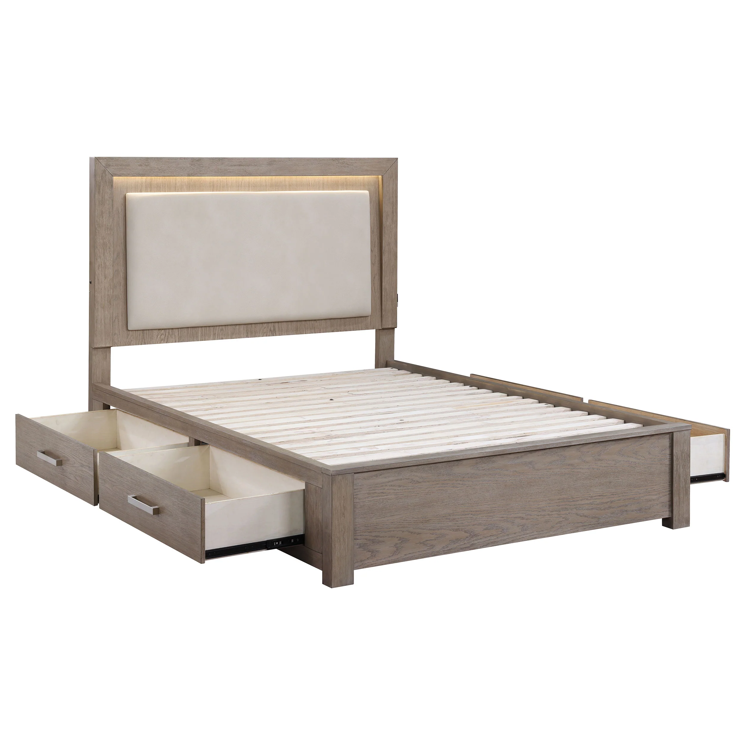 Kenora Panel Platform Storage Bed with LED Lighting - Image 31