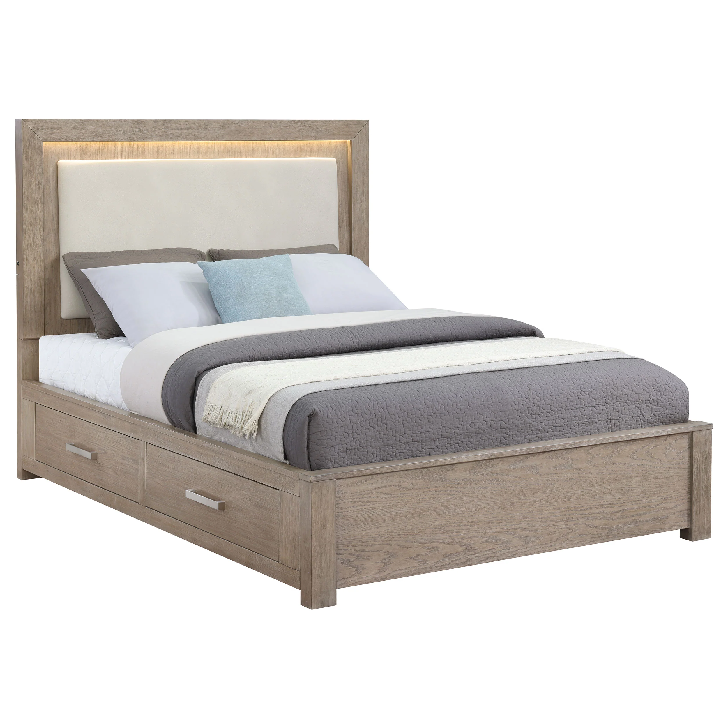 Kenora Panel Platform Storage Bed with LED Lighting - Image 35