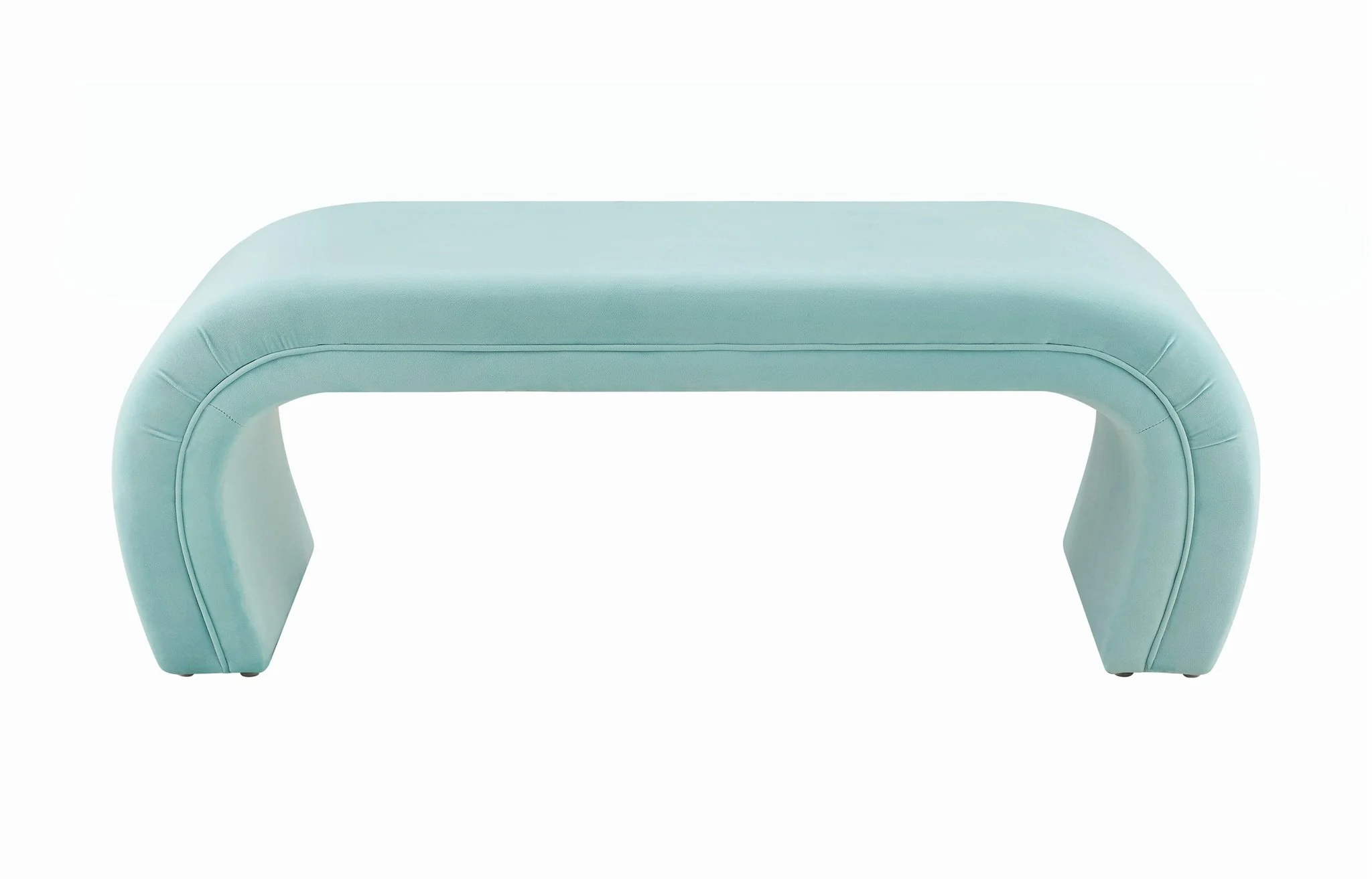 Kenya Bright Blue Velvet Bench - Image 3