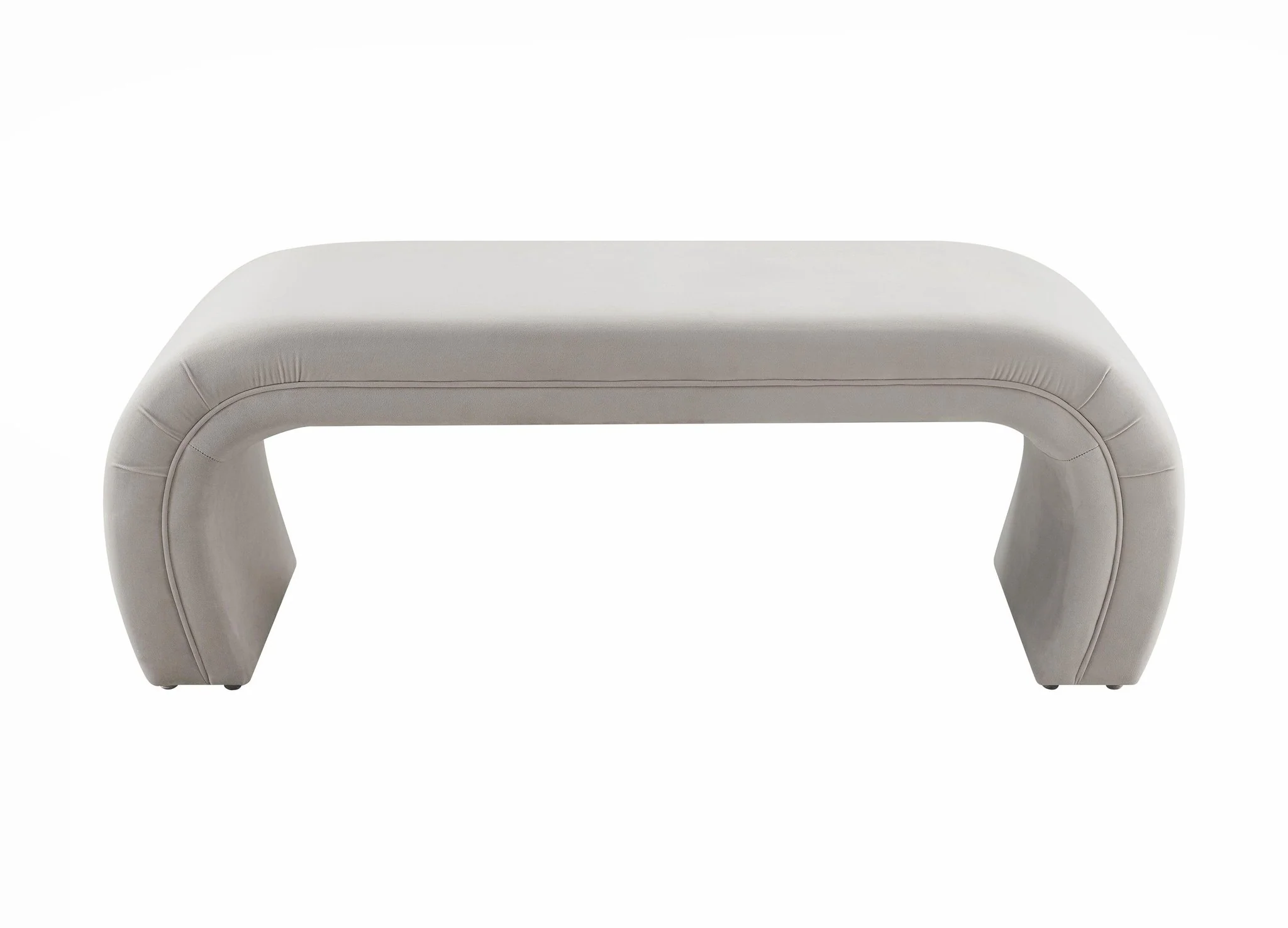 Kenya Light Grey Velvet Bench - Image 6