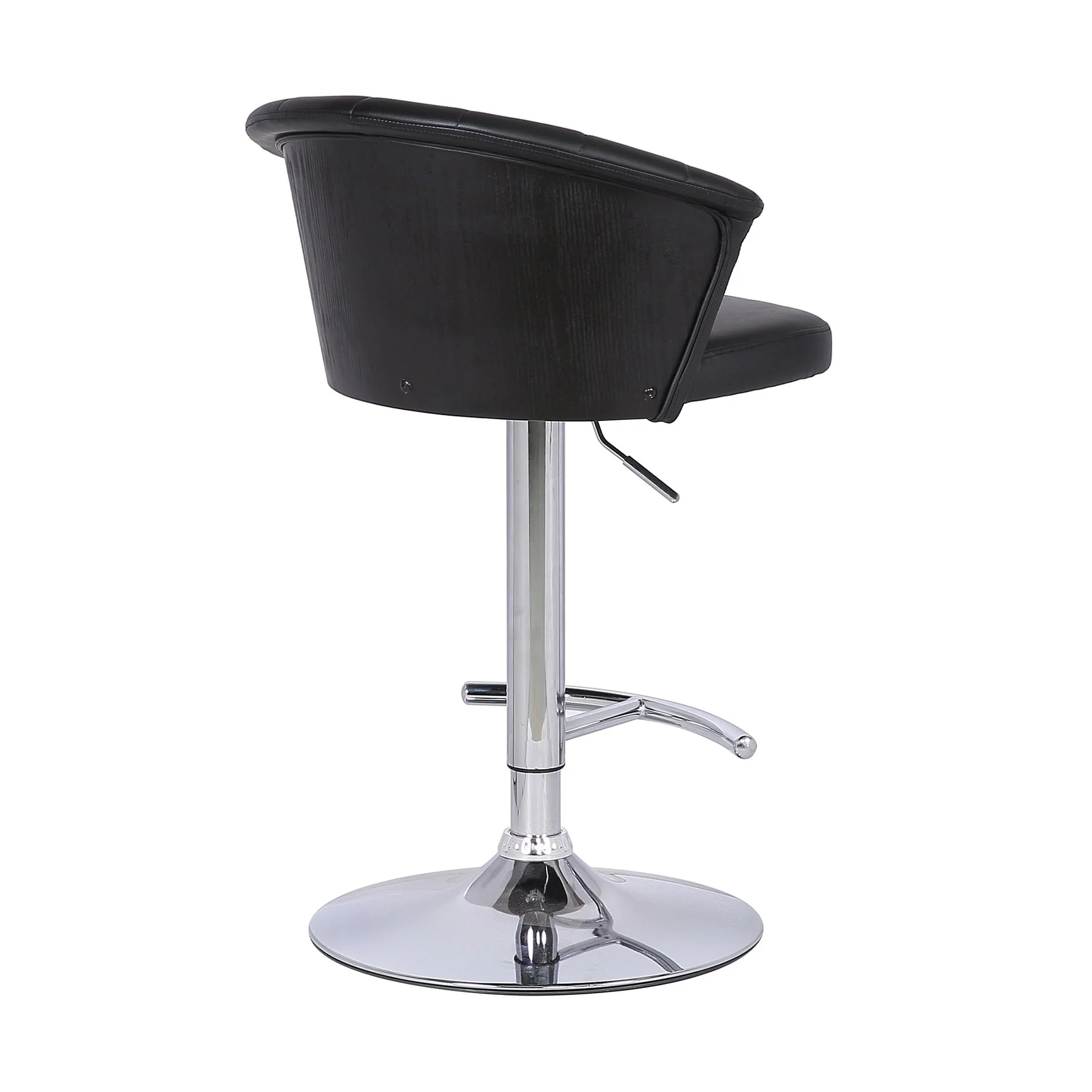 Kenzie Adjustable Modern Black Faux Leather Bar Stool - Image 3