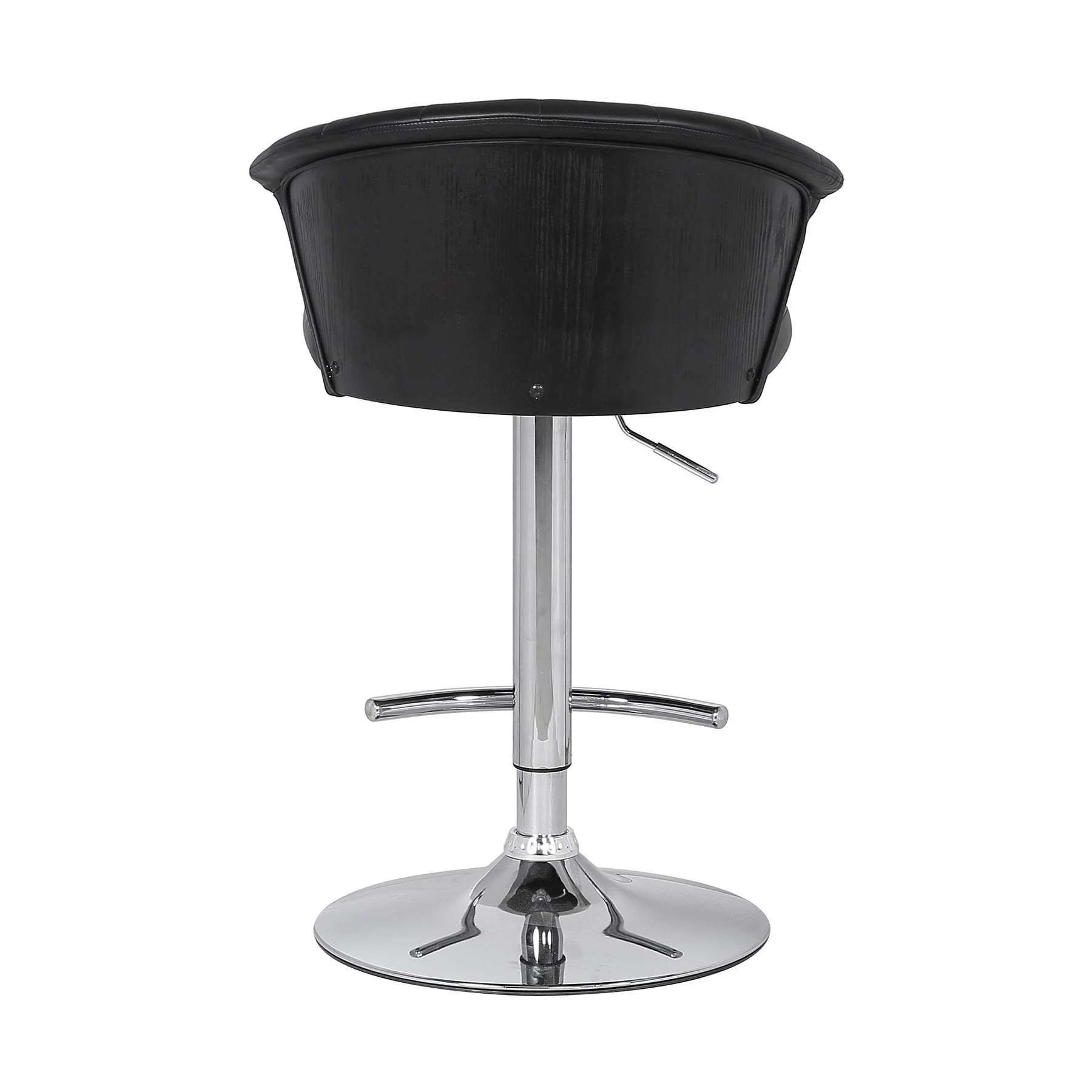 Kenzie Adjustable Modern Black Faux Leather Bar Stool - Image 4