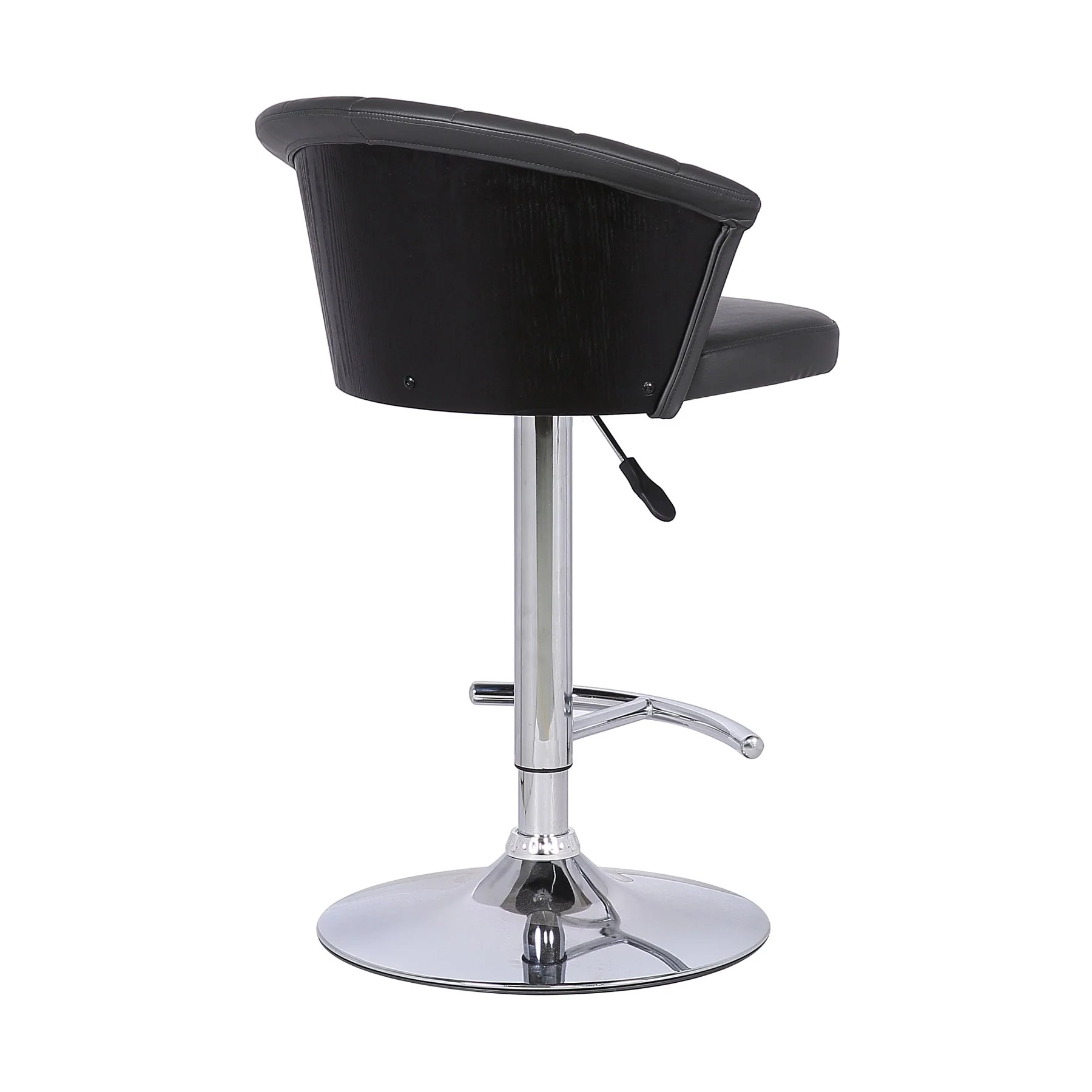 Kenzie Adjustable Modern Gray Faux Leather Bar Stool - Image 2