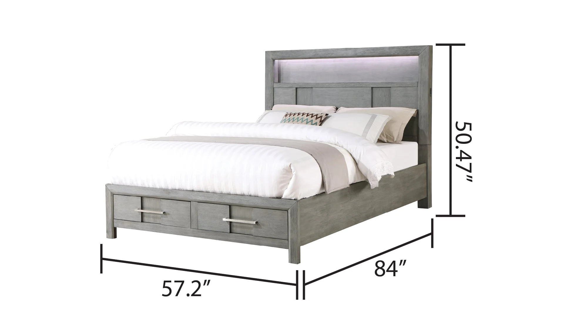 Kenzo Full 4 Pc Bedroom Set Gray - Image 5
