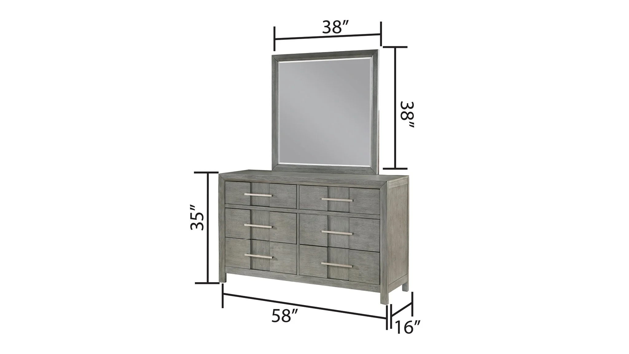 Kenzo Full 5 Pc Bedroom Set Gray - Image 9