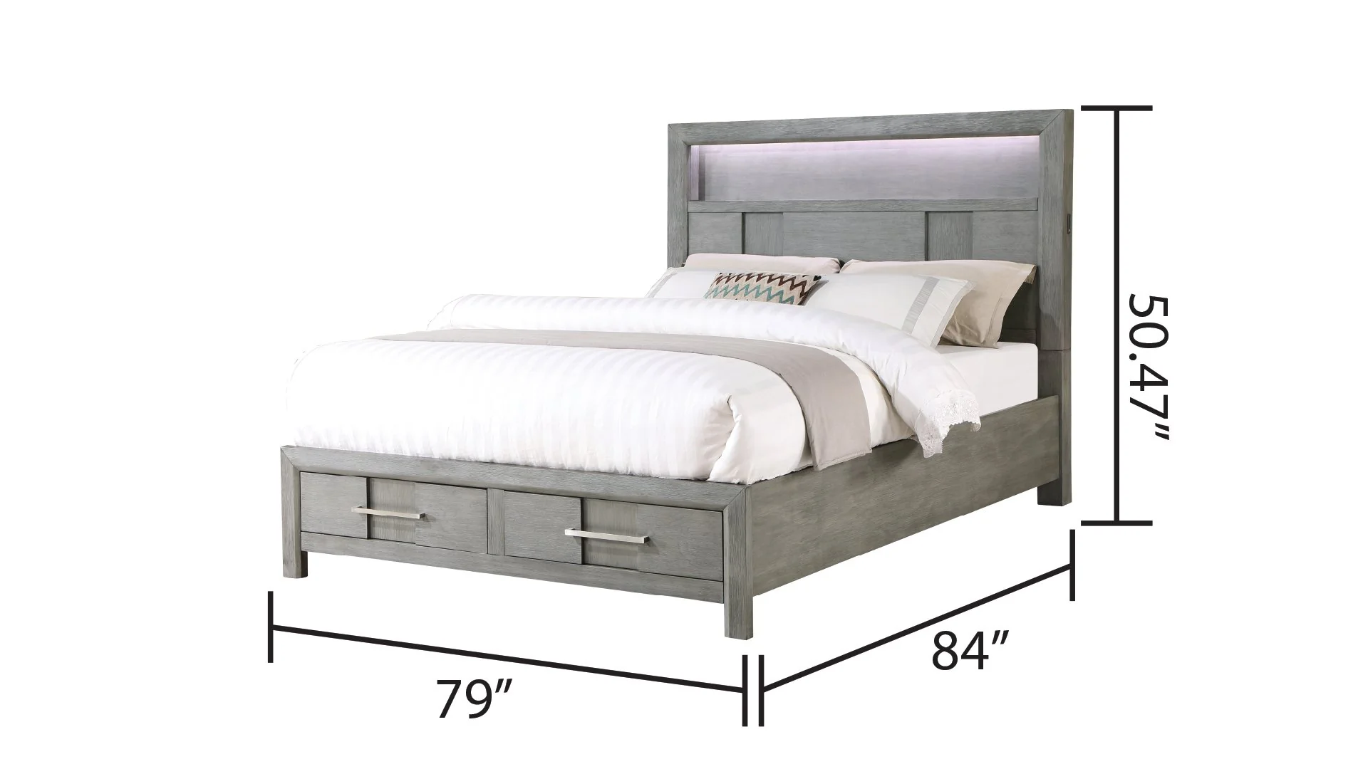 Kenzo King Bed Gray - Image 4