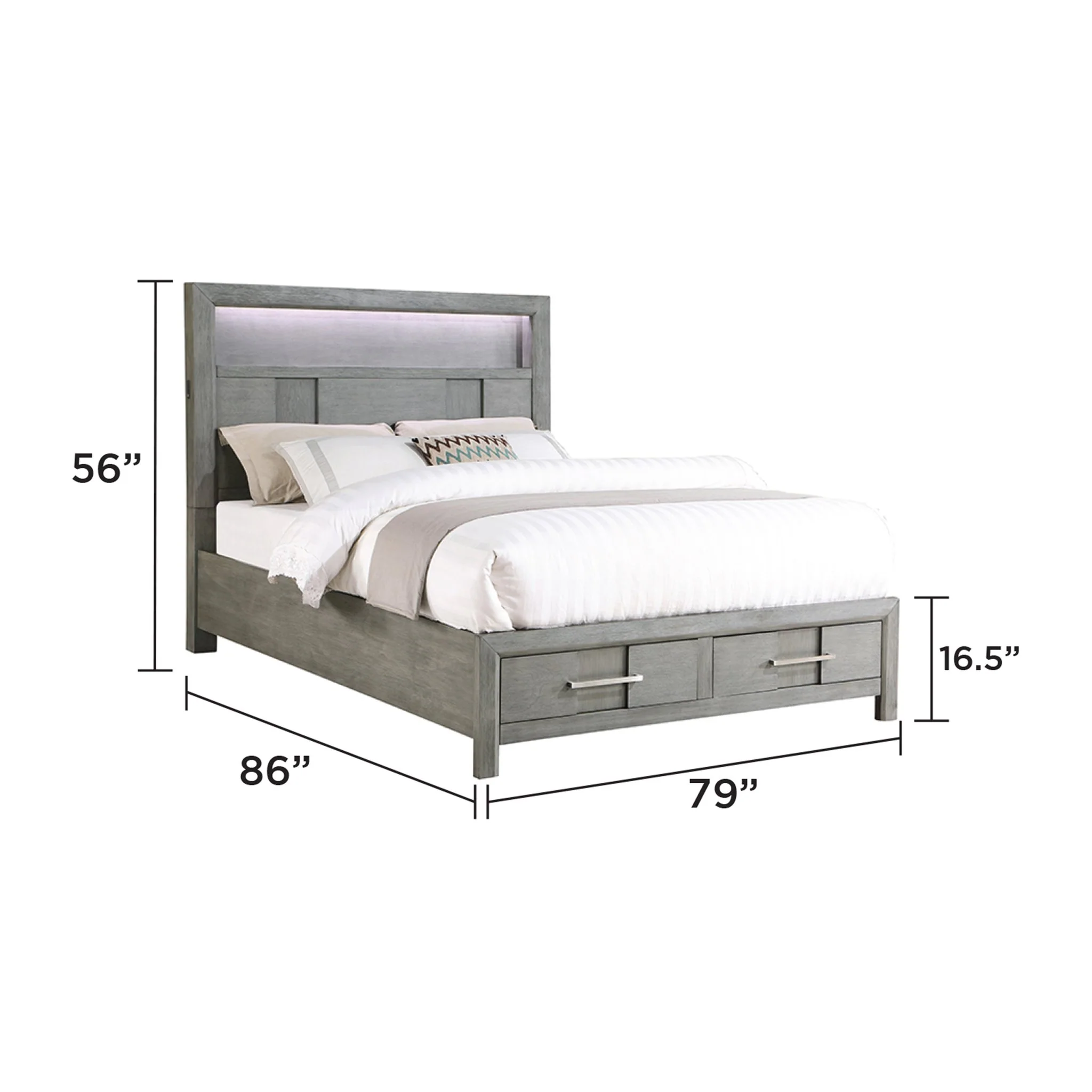 Kenzo King Bed Gray - Image 5