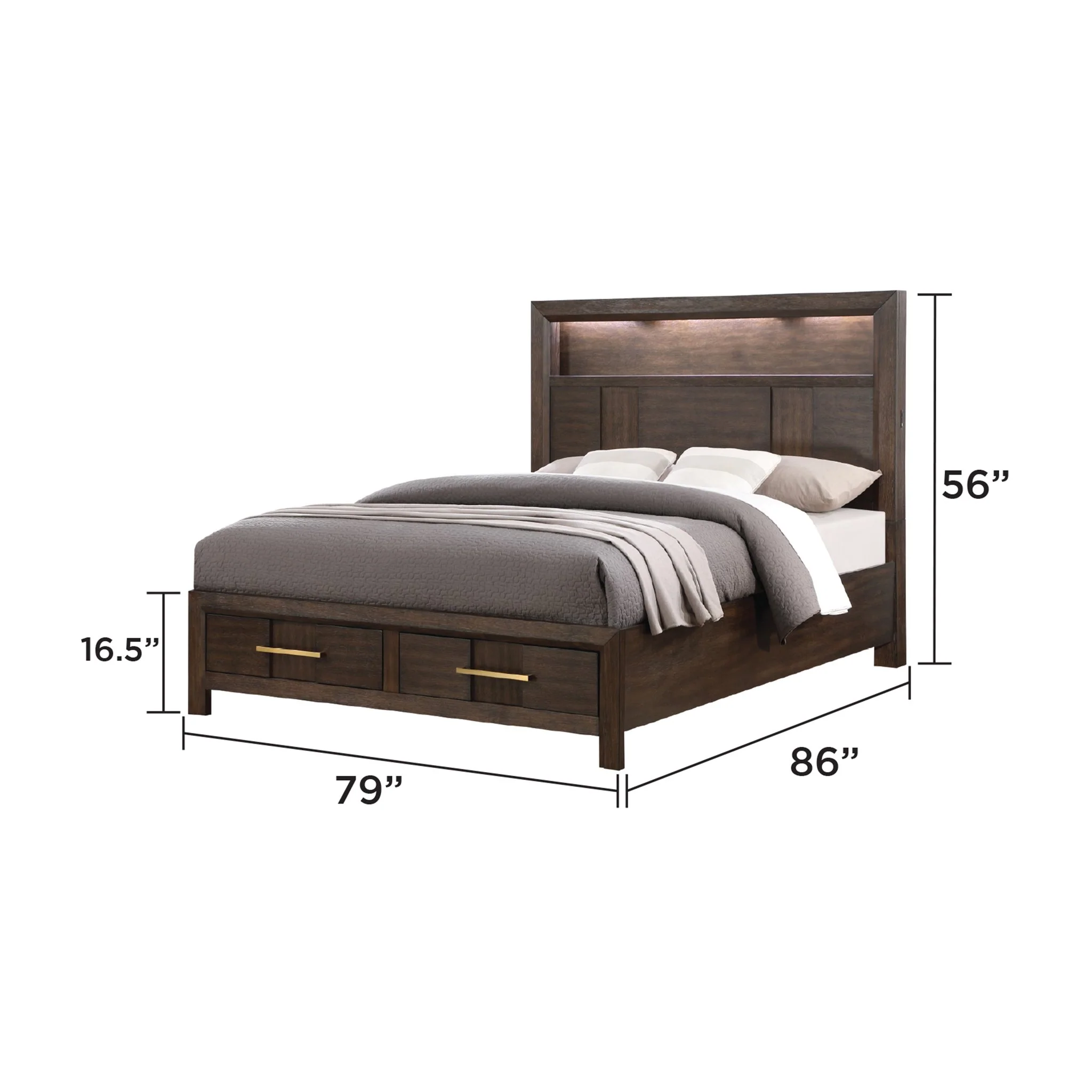Kenzo King Bed Walnut - Image 5