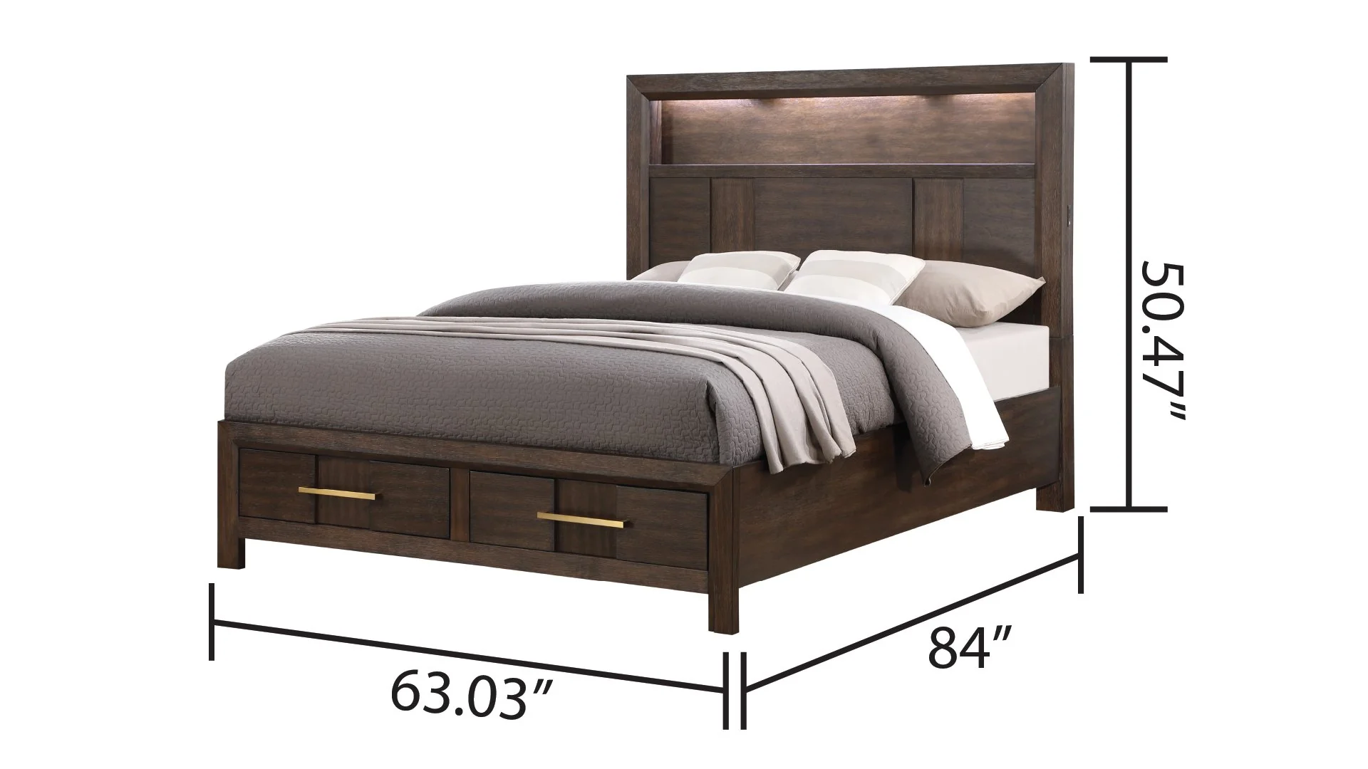 Kenzo Queen 4 Pc Bedroom Set Walnut - Image 5
