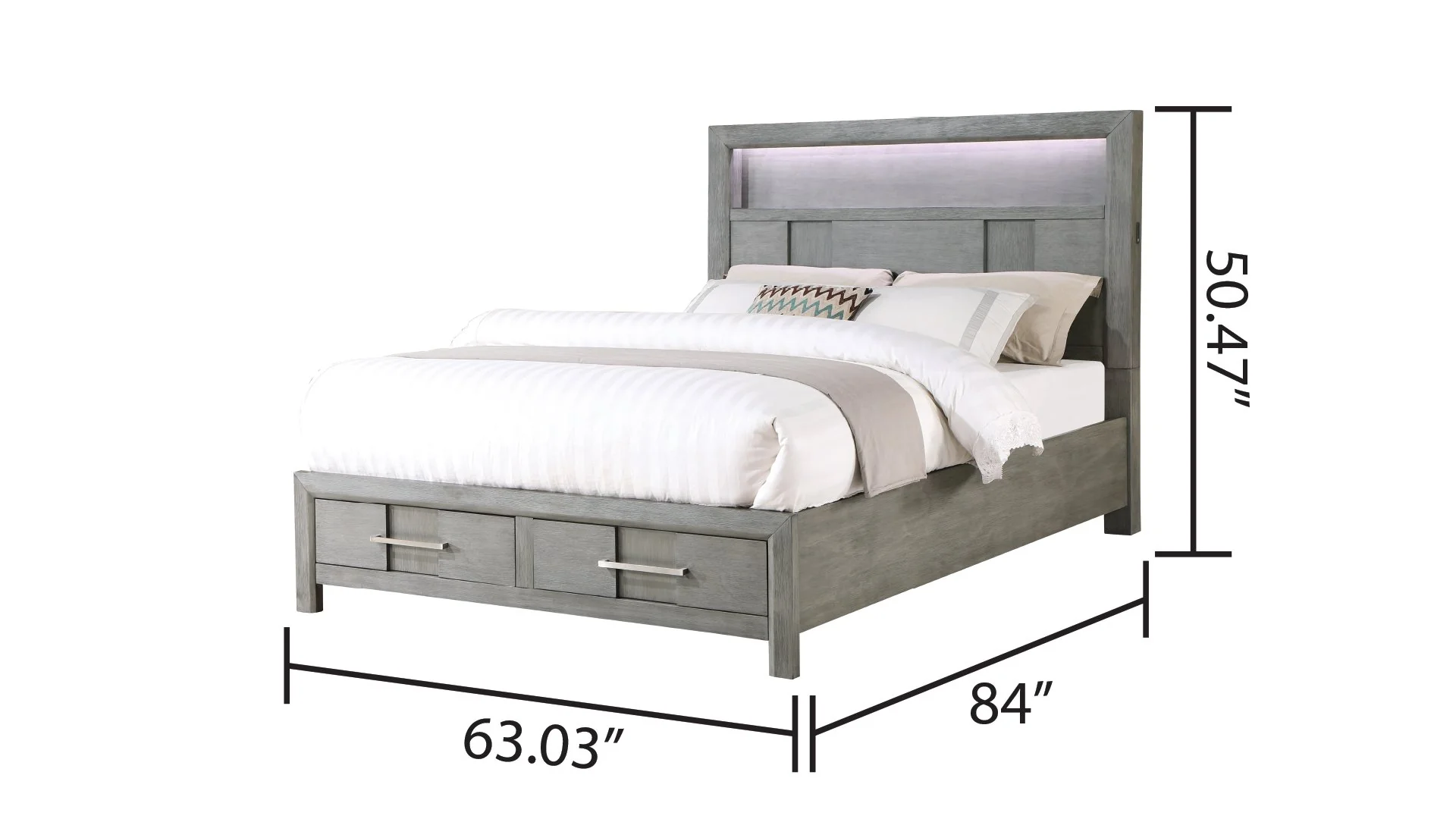 Kenzo Queen Bed Gray - Image 4