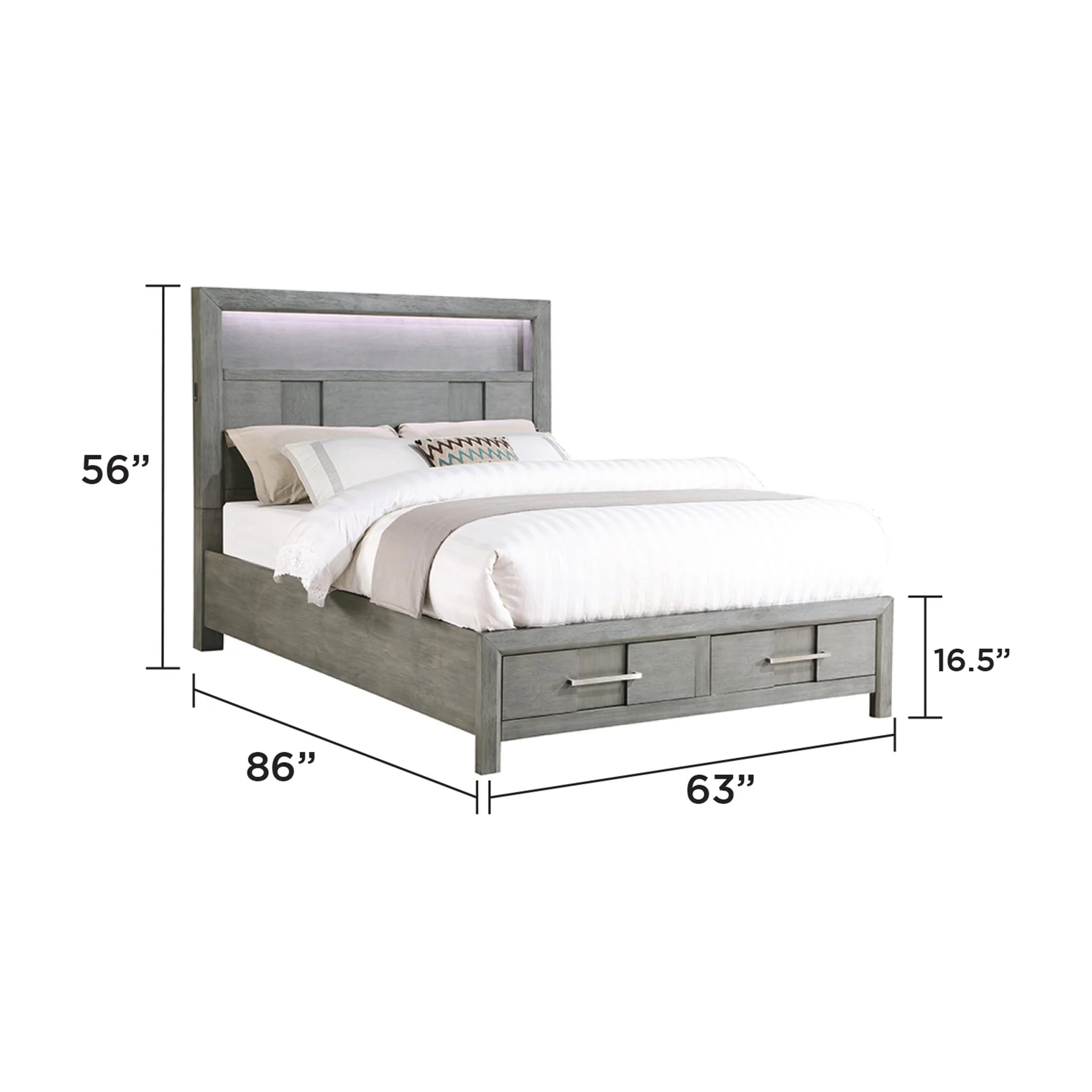 Kenzo Queen Bed Gray - Image 5