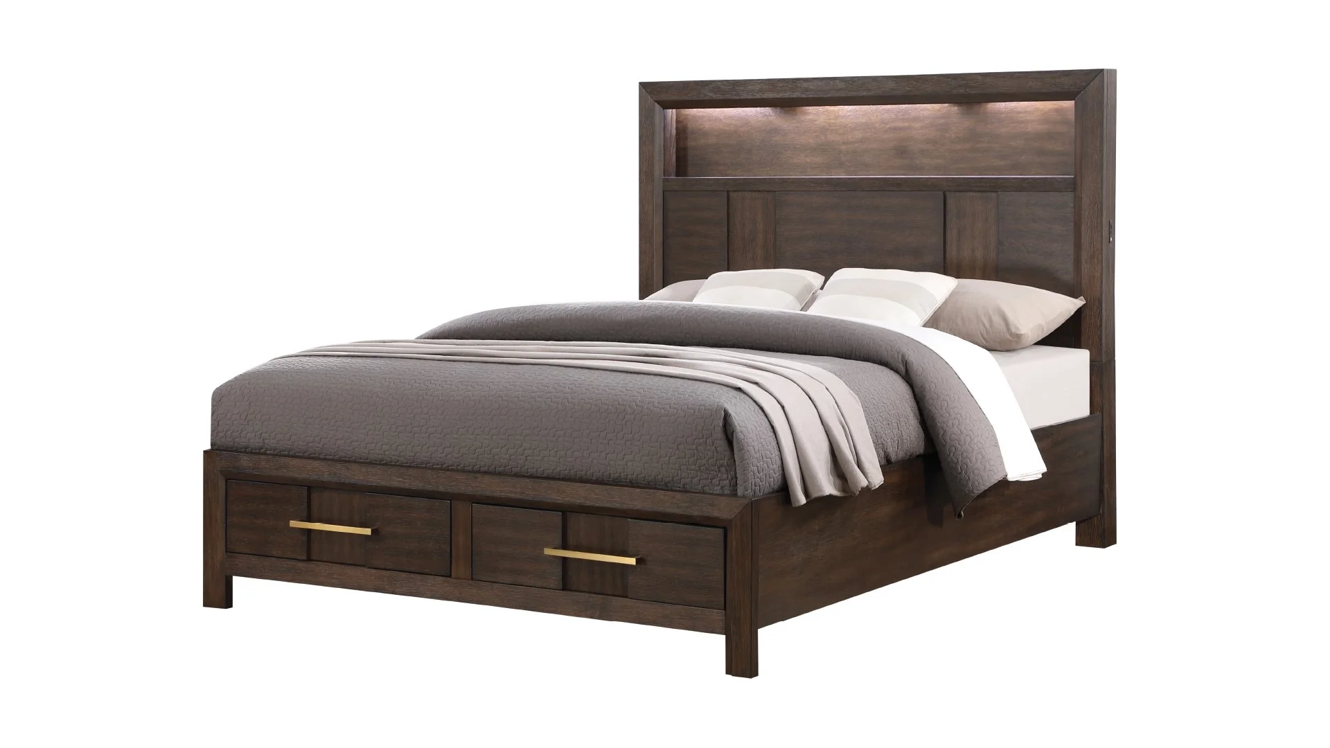 Kenzo Queen Bed Walnut - Image 2