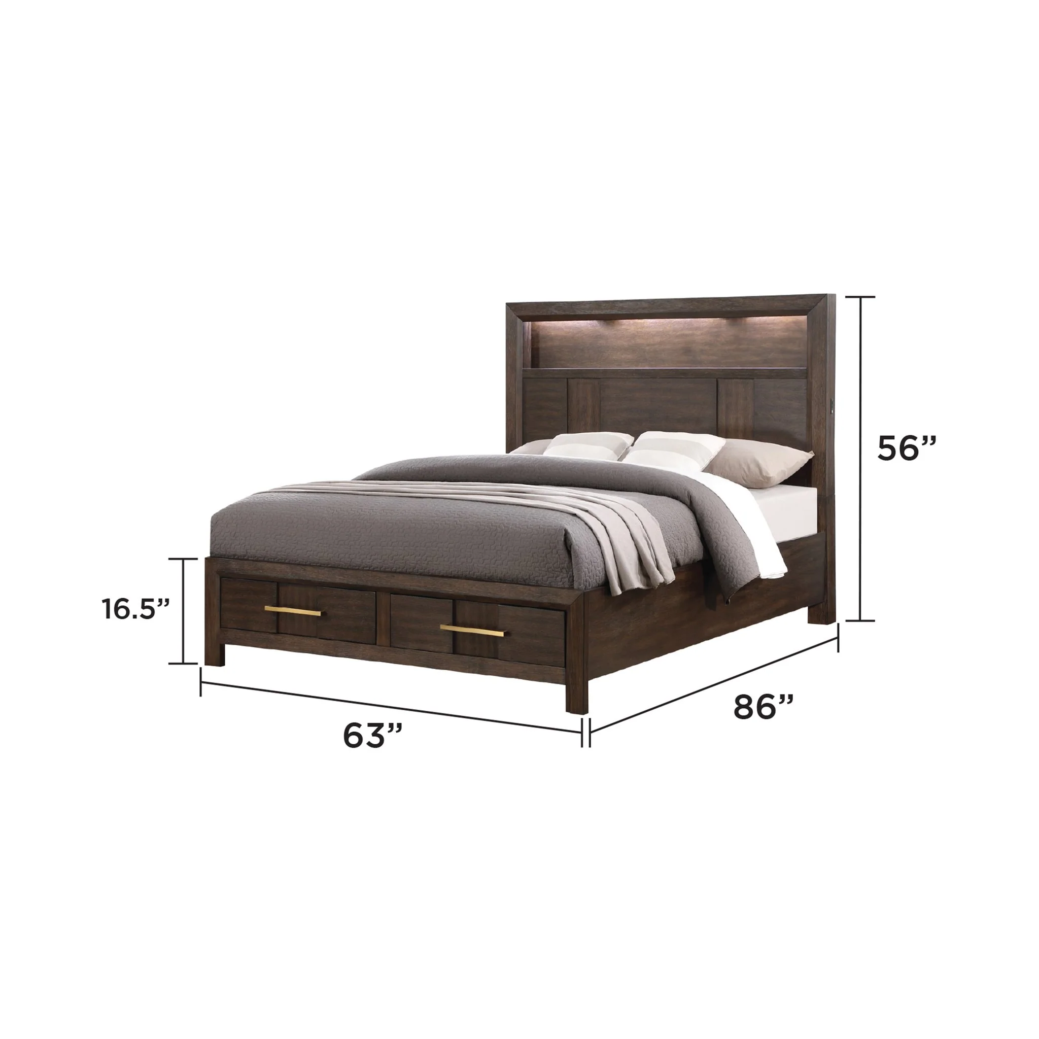 Kenzo Queen Bed Walnut - Image 5