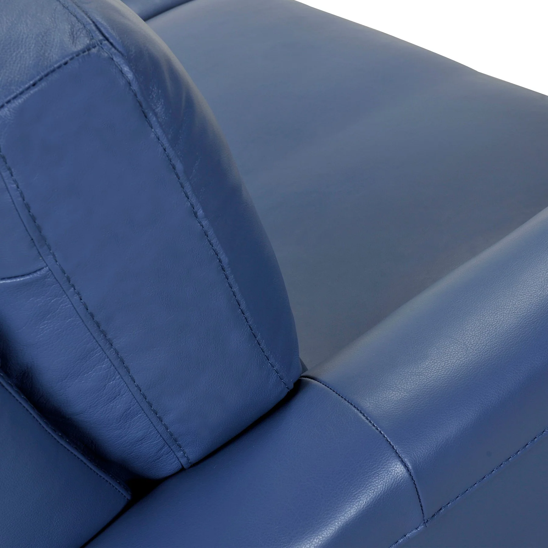 Kester 81" Square Arm Blue Genuine Leather Sofa - Image 5