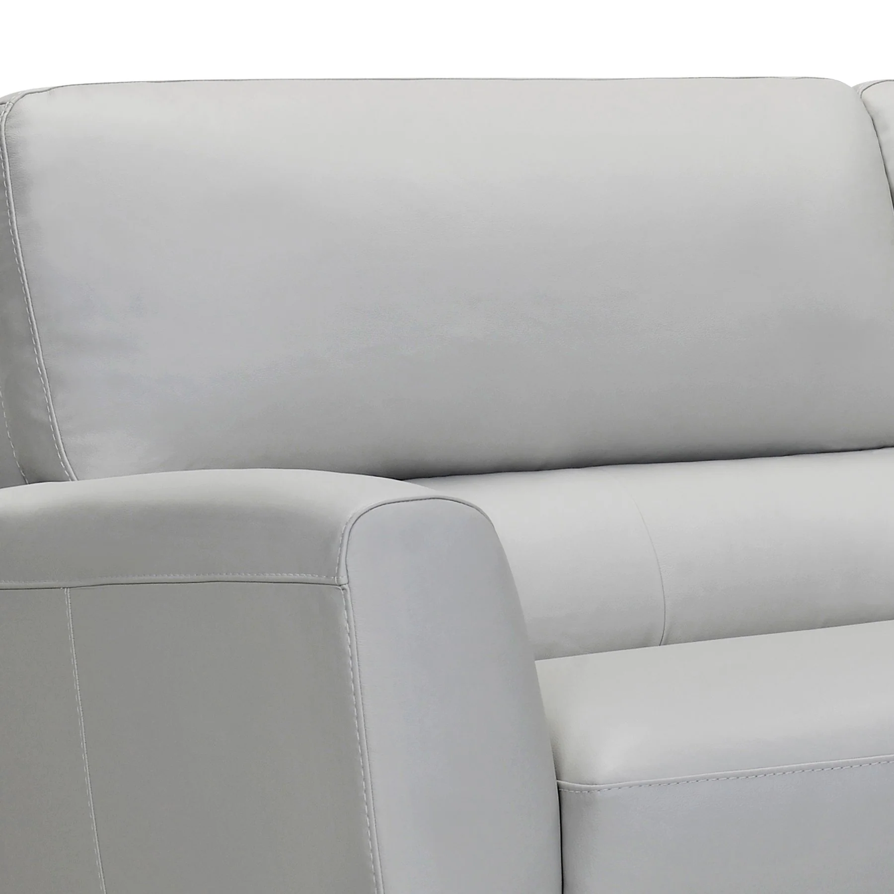 Kester 81" Square Arm Dove Gray Genuine Leather Sofa - Image 4