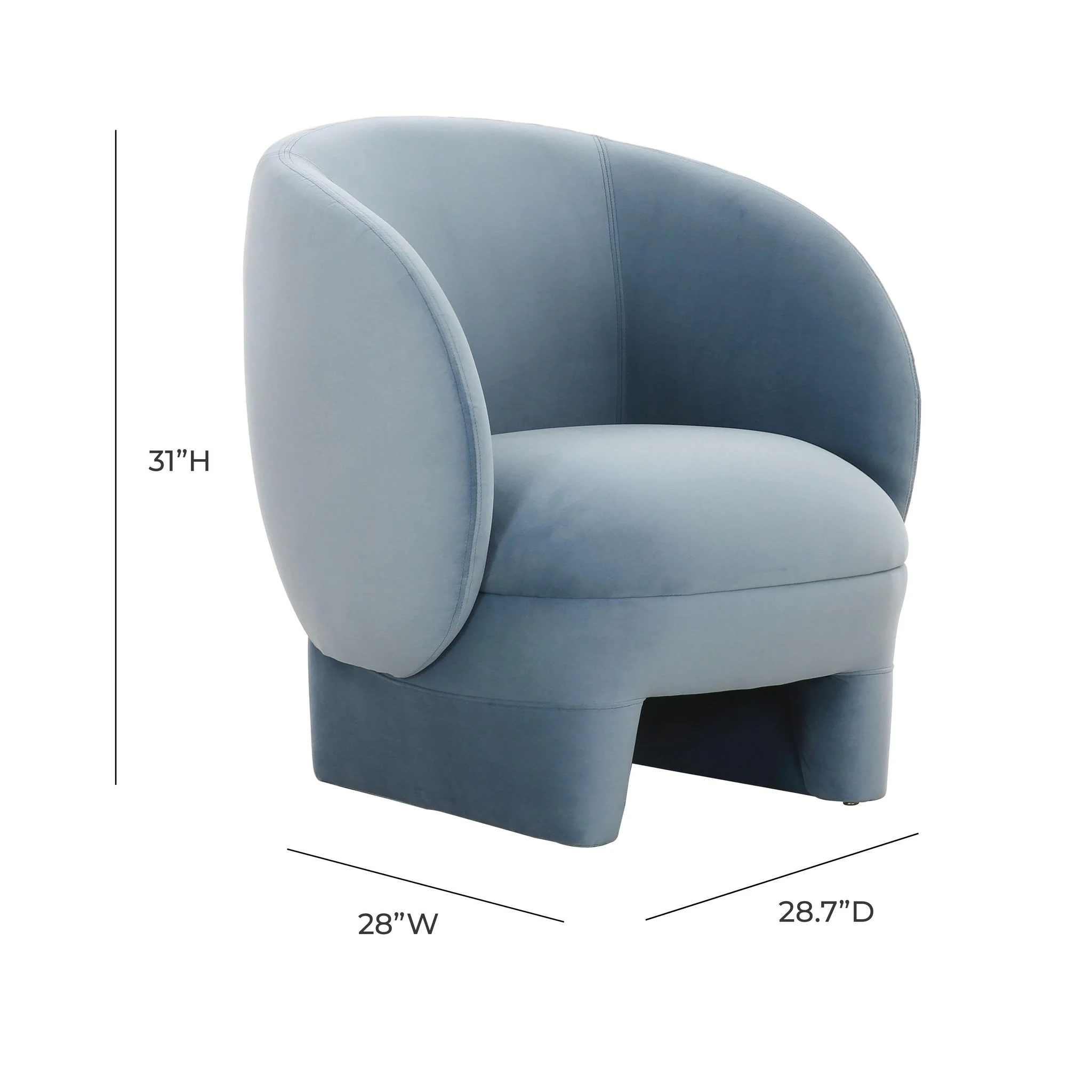 Kiki Blue Stone Velvet Accent Chair - Image 6