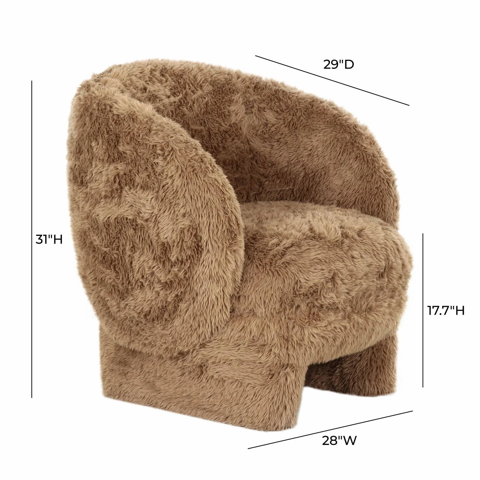 Kiki Dark Taupe Vegan Shearling Accent Chair - Image 6