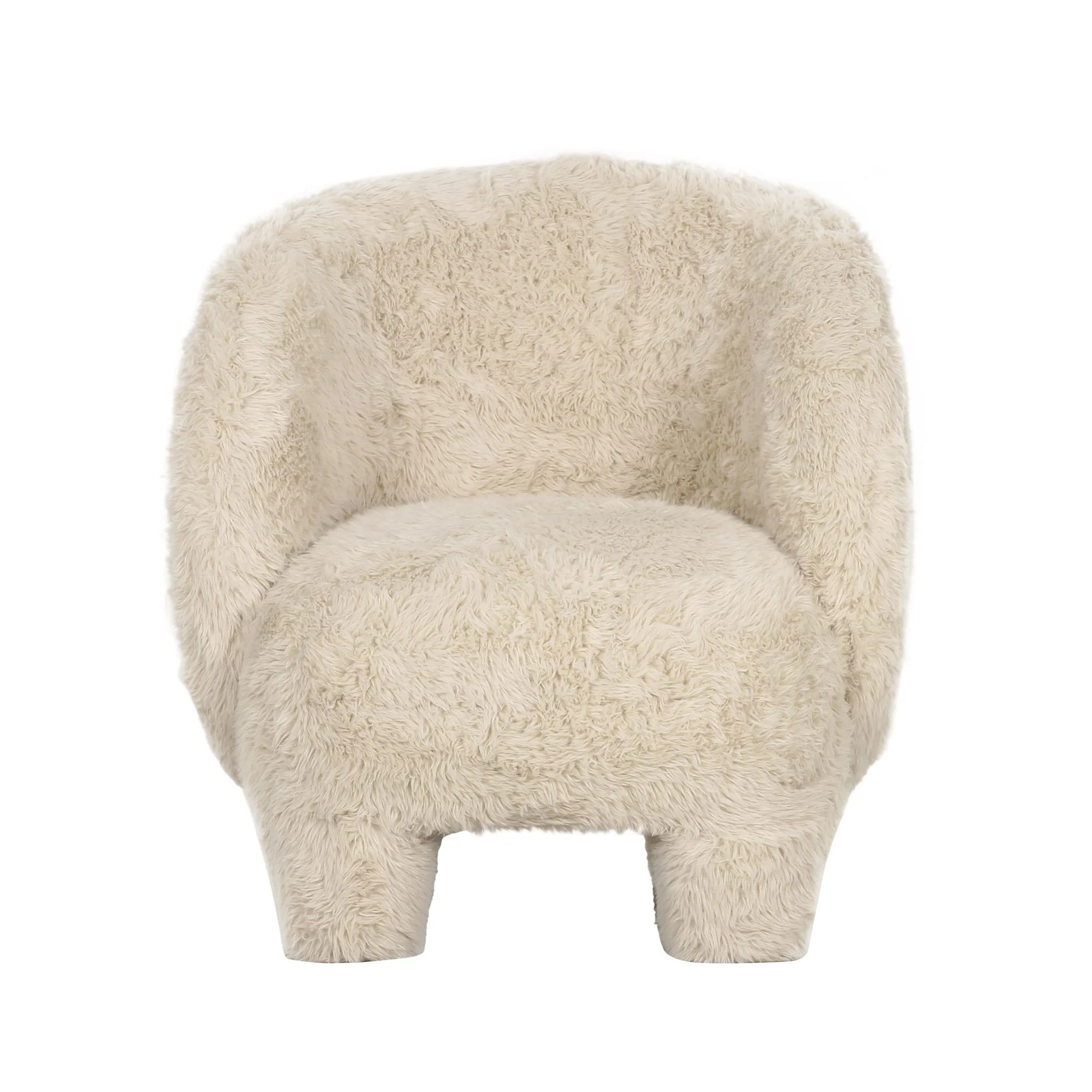 Kiki Natural Vegan Shearling Accent Chair - Image 3