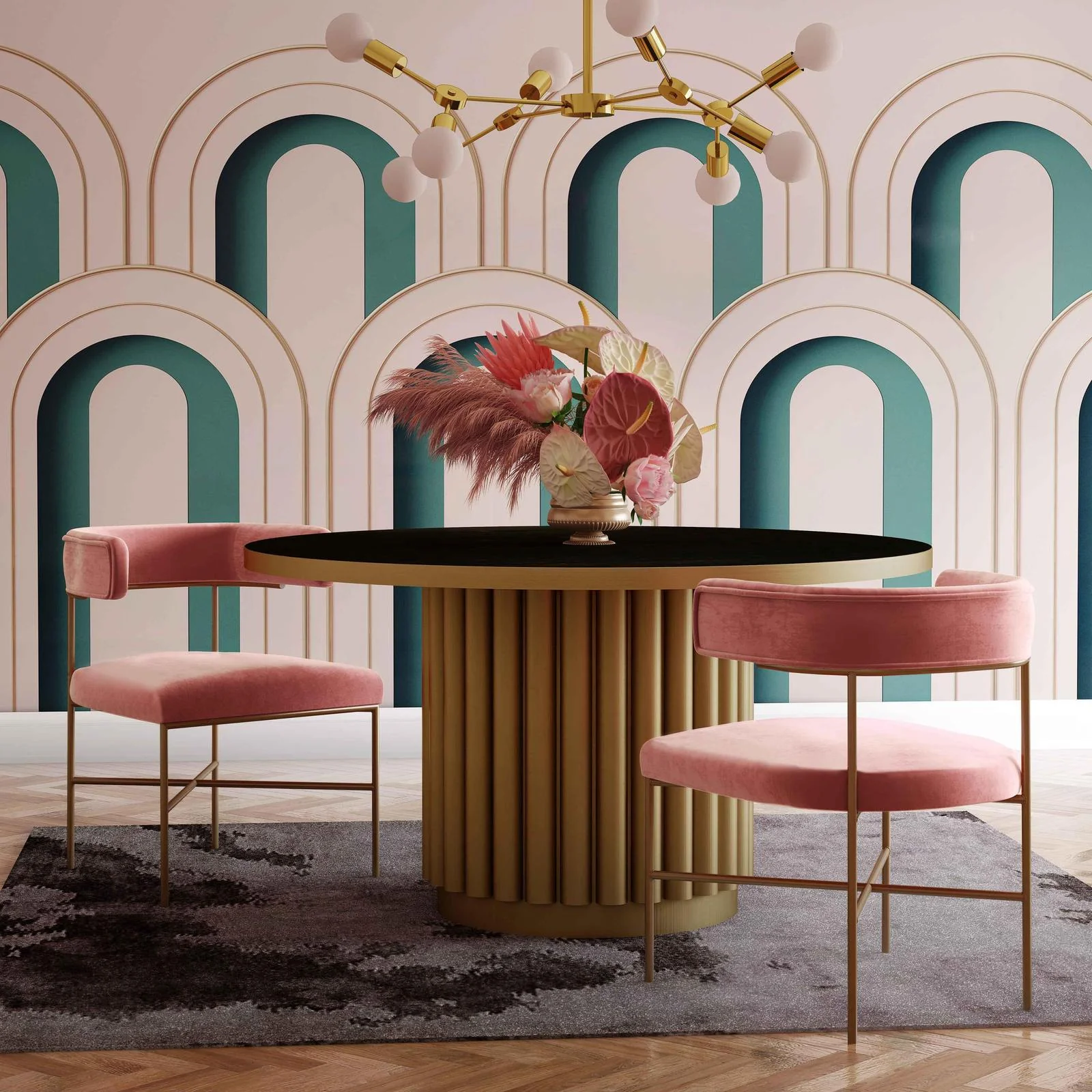Kim Velvet Chair in Blush - Image 2