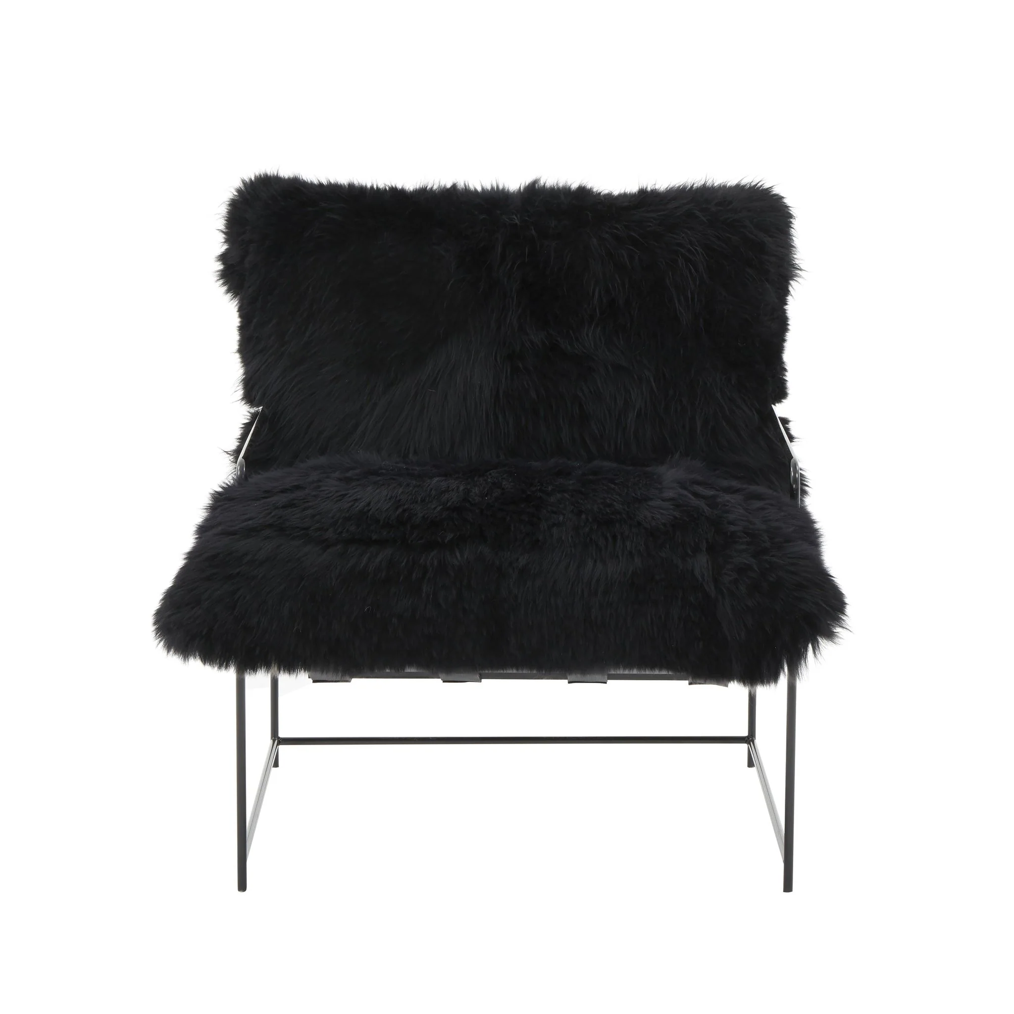Kimi Black Genuine Sheepskin Chair - Image 3