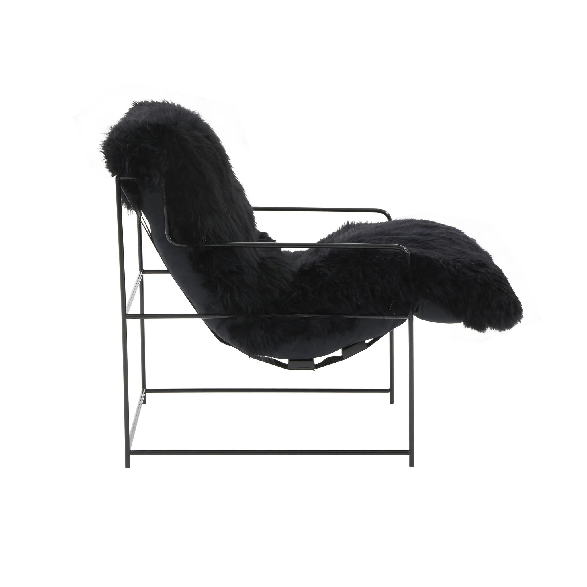 Kimi Black Genuine Sheepskin Chair - Image 5