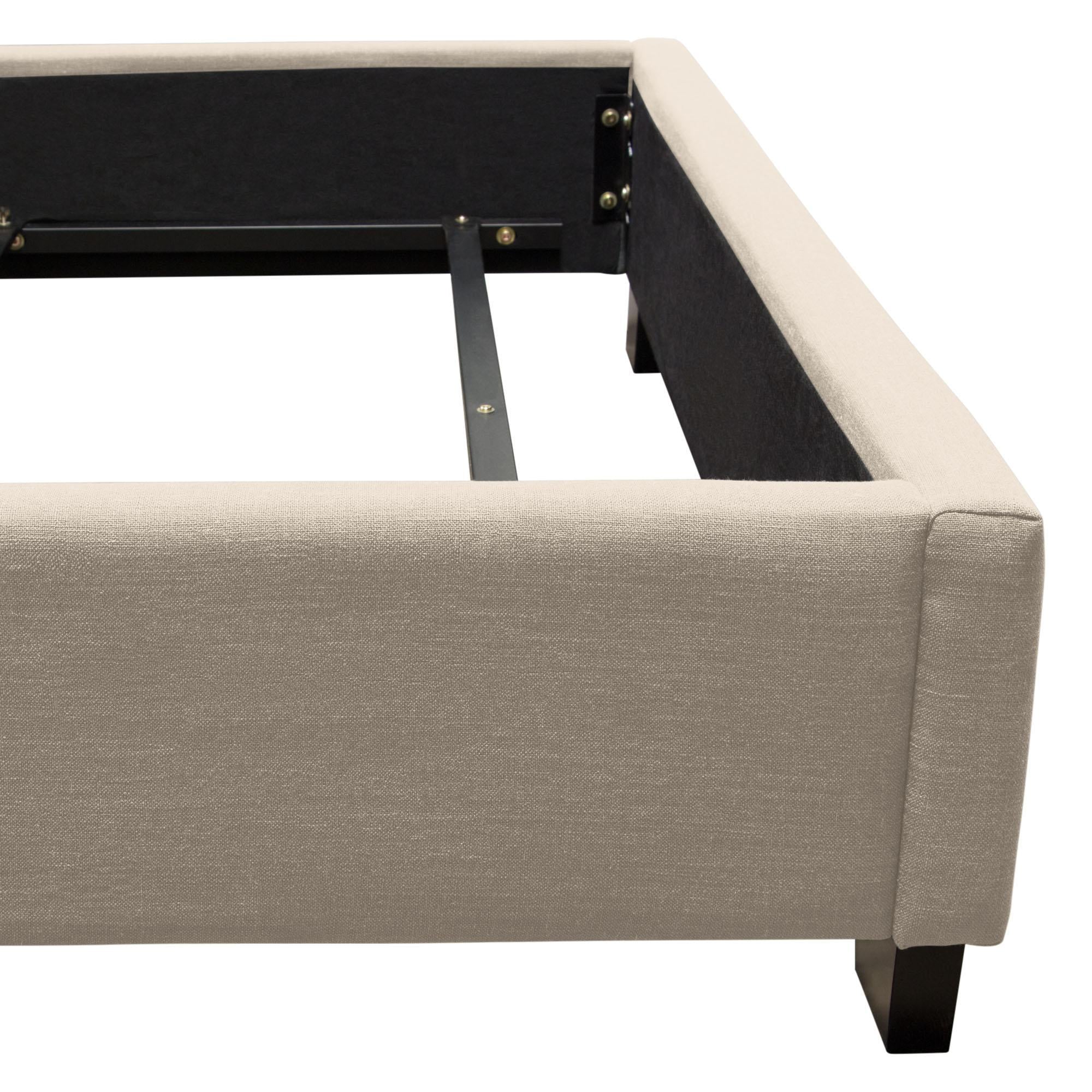 Kingston Eastern King Bed with Nail Head Accent by Diamond Sofa - Desert Sand Linen - Image 6