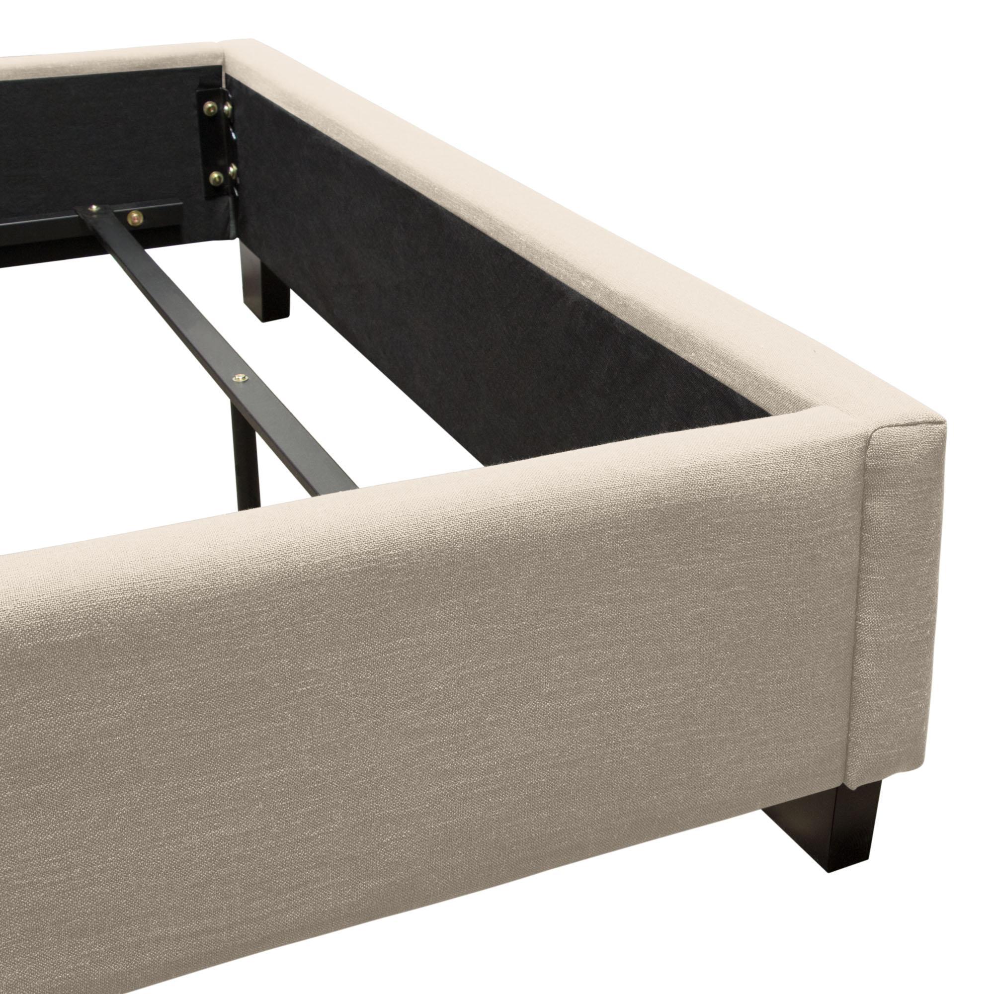 Kingston Eastern King Bed with Nail Head Accent by Diamond Sofa - Desert Sand Linen - Image 7