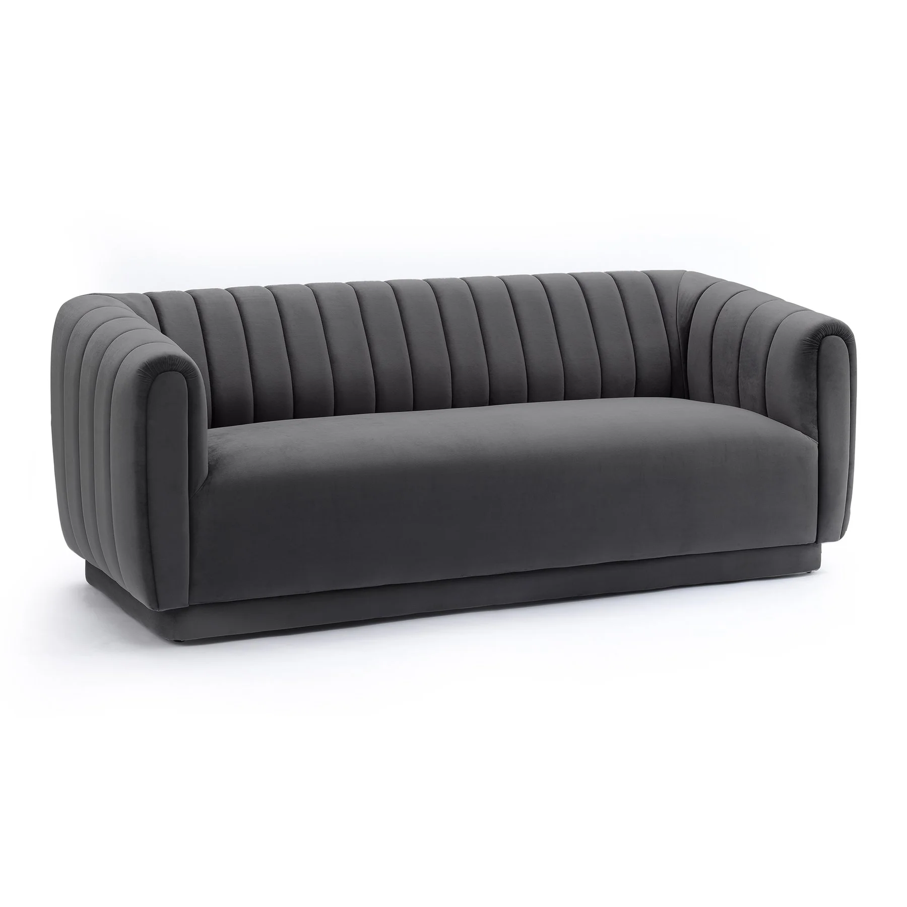 Kinsley Dark Gray Modern Velvet Sofa - Image 2