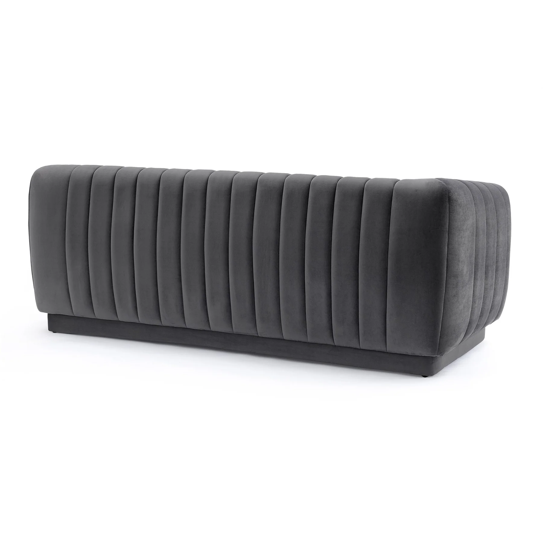 Kinsley Dark Gray Modern Velvet Sofa - Image 3