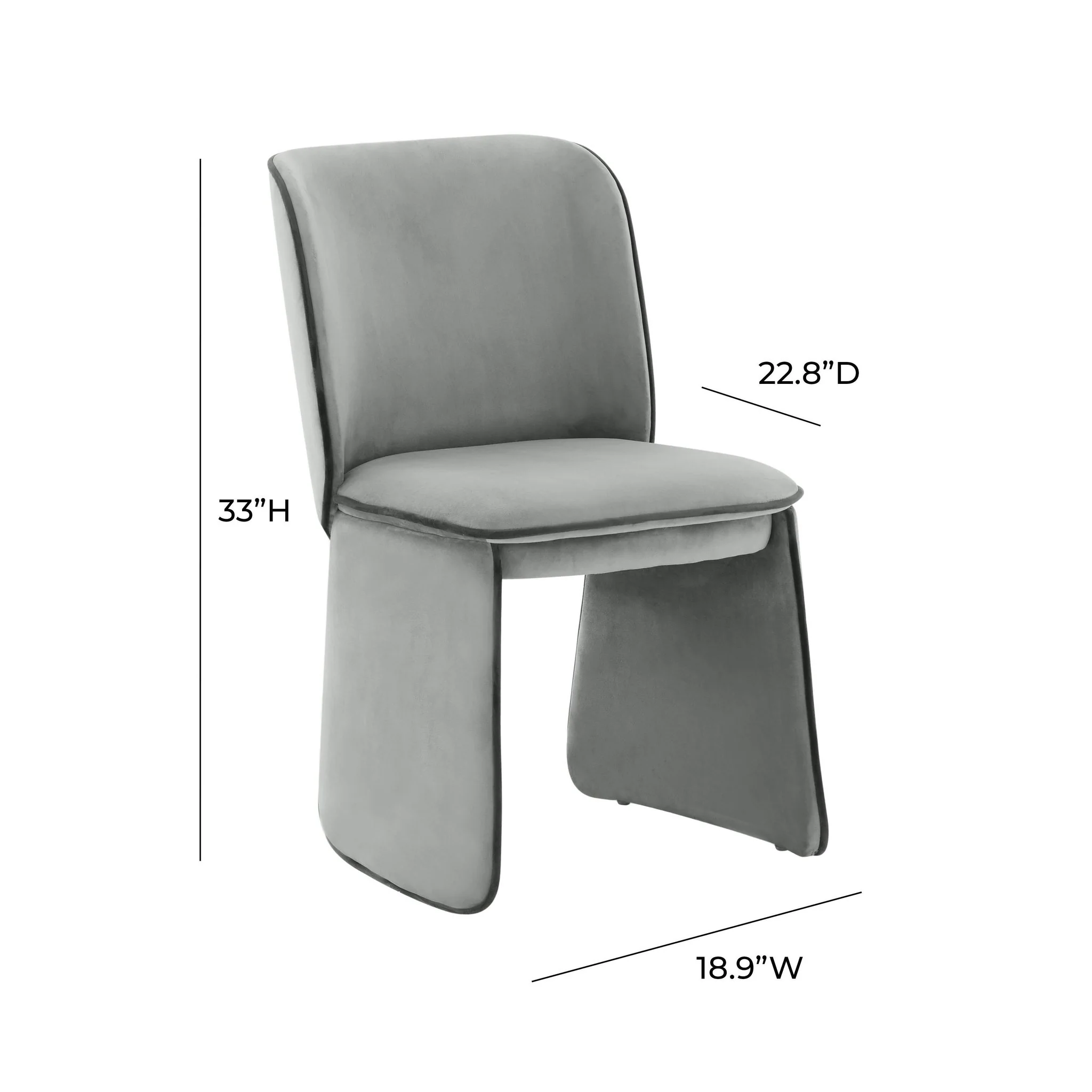 Kinsley Grey Velvet Dining Chair - Image 6