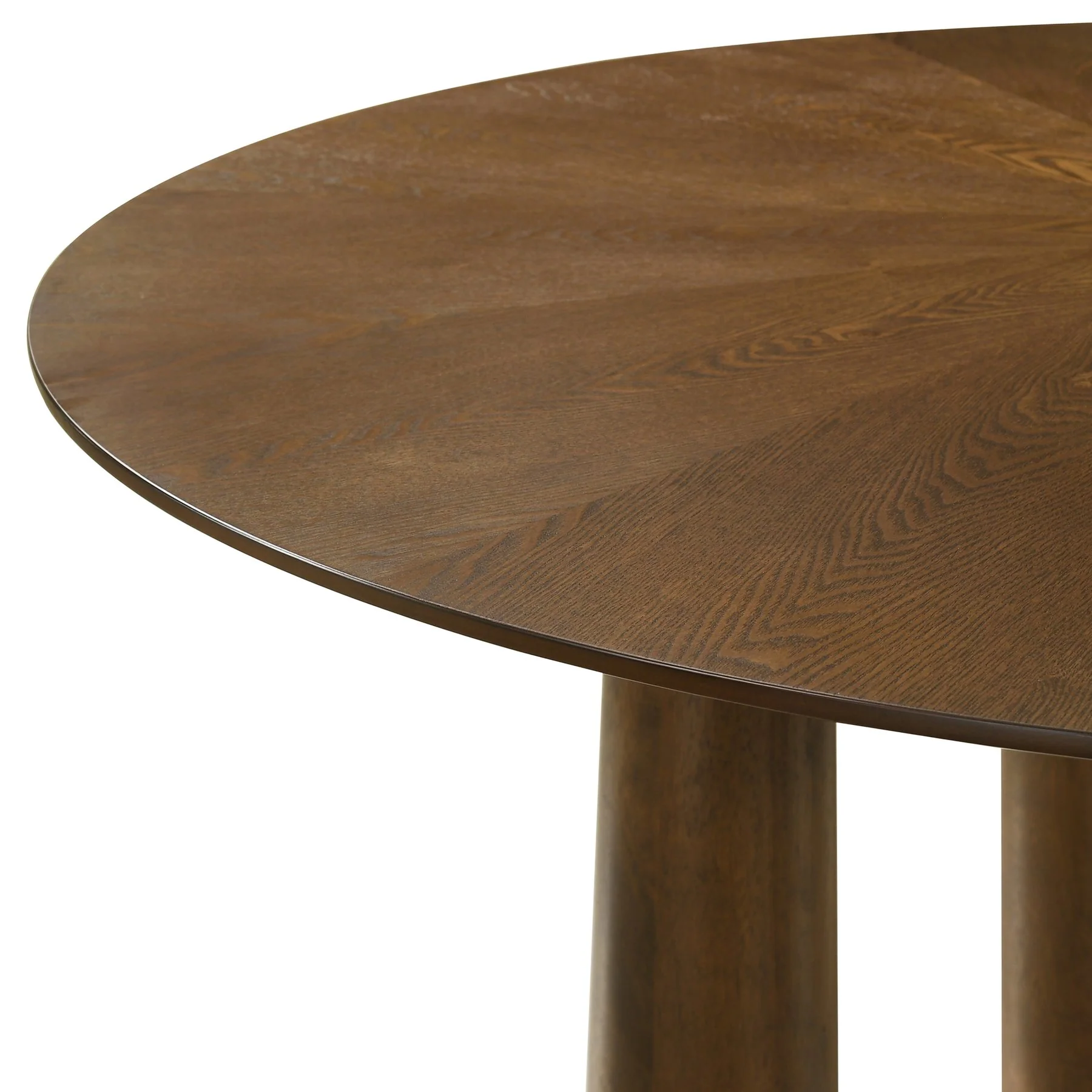 Klarissa Mid-Century Modern 54 in. Round Dining Table in Walnut Finish  - Image 4