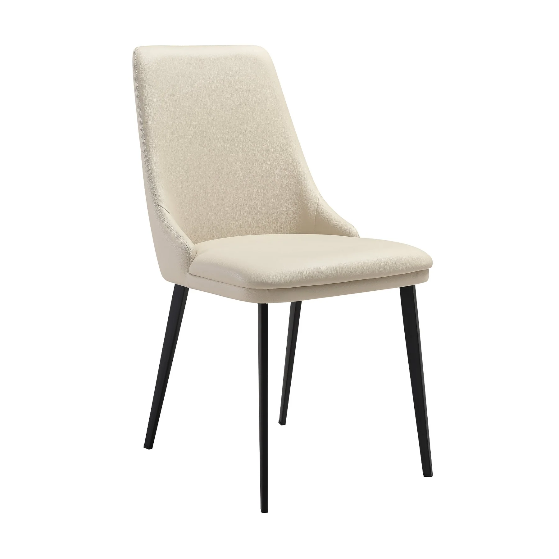 Knox Genesis 5 Piece Dining Set with Sintered Stone Top and Beige Faux Leather Chairs - Image 2