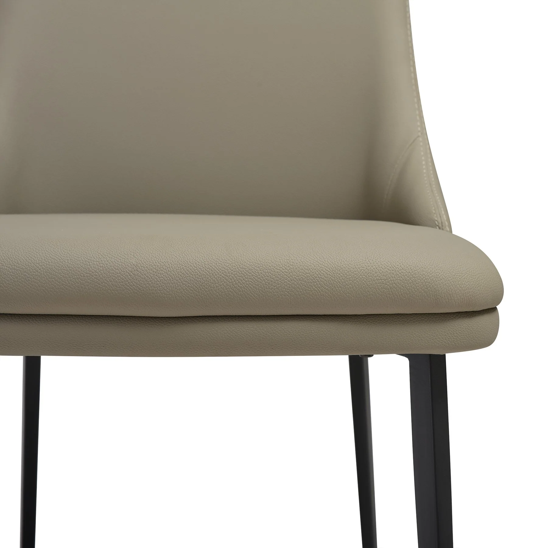 Knox Genesis 5 Piece Dining Set with Sintered Stone Top and Taupe Gray Faux Leather Chairs - Image 7