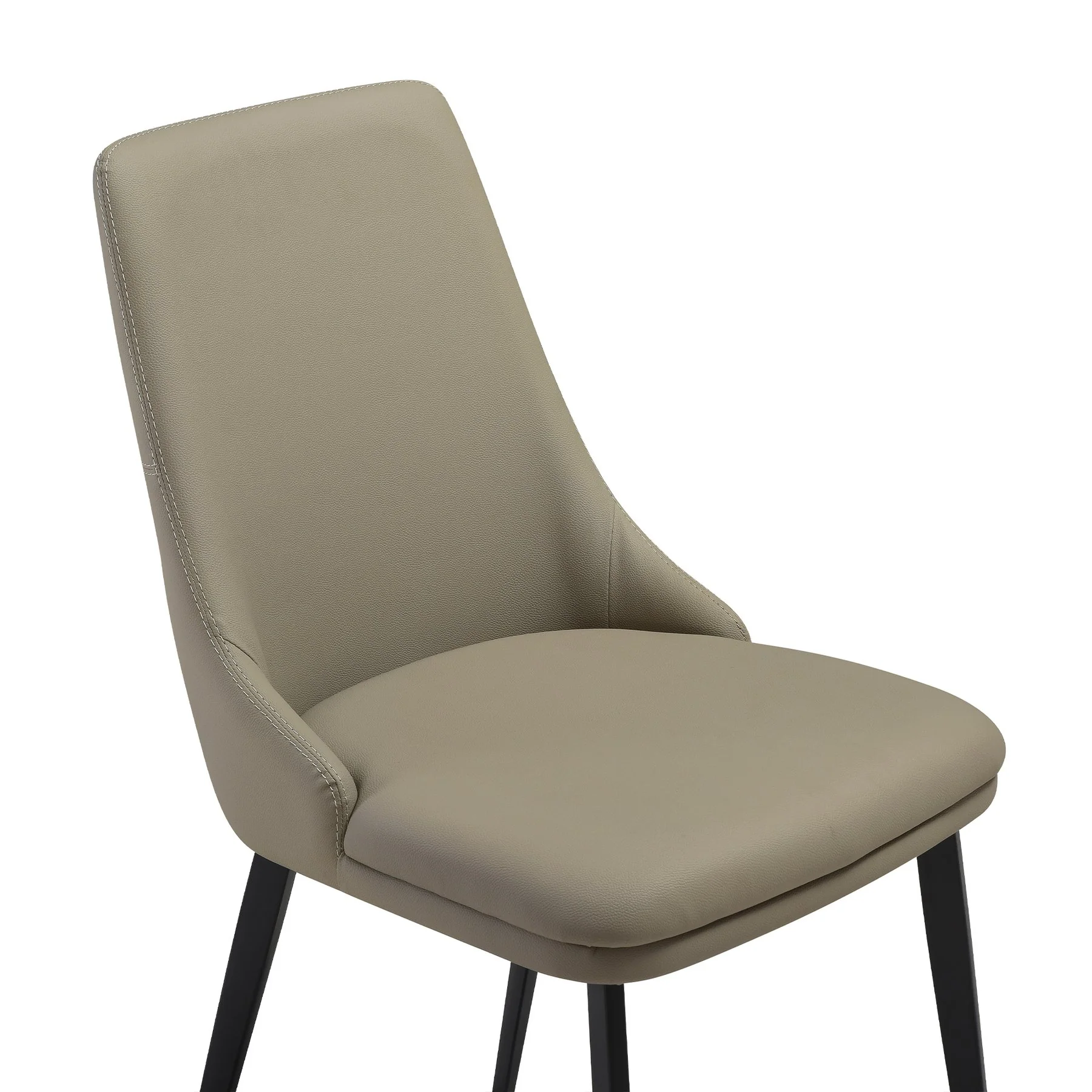 Knox Genesis 7 Piece Dining Set with Sintered Stone Top and Taupe Gray Faux Leather Chairs - Image 6