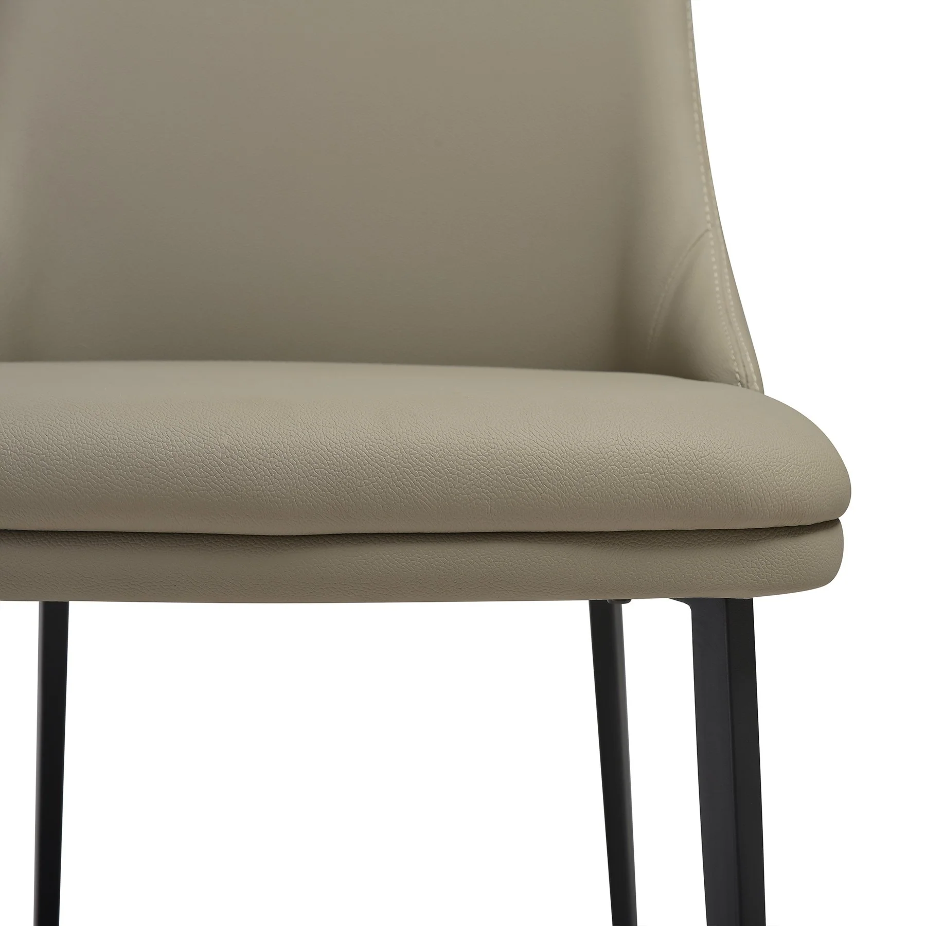 Knox Genesis 7 Piece Dining Set with Sintered Stone Top and Taupe Gray Faux Leather Chairs - Image 7