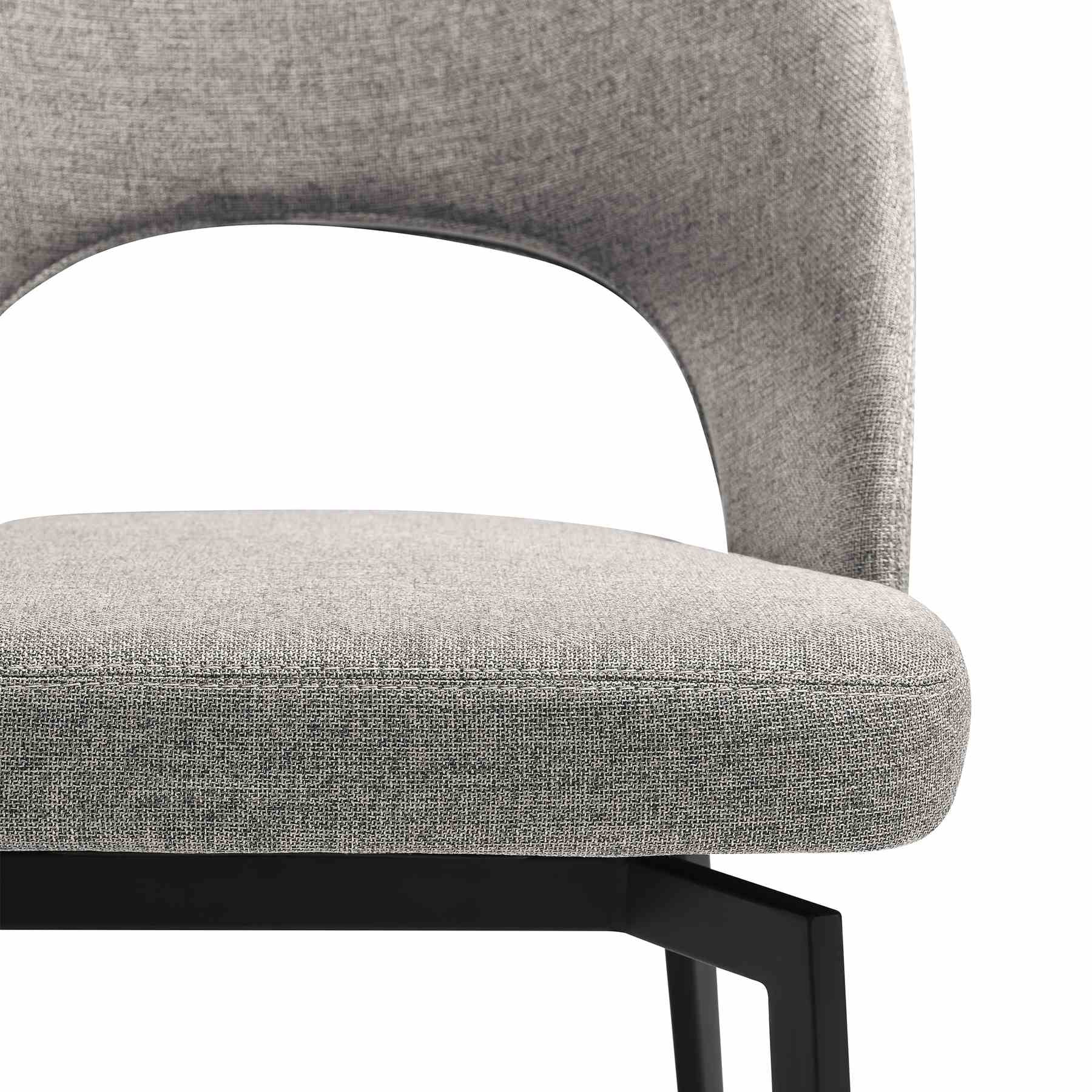 Knox Lucia 5 Piece Dining Set with Sintered Stone Top and Gray Fabric Chairs - Image 7