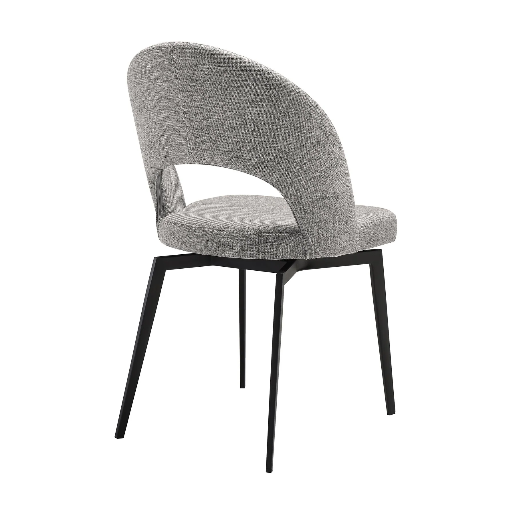 Knox Lucia 7 Piece Dining Set with Sintered Stone Top and Gray Fabric Chairs - Image 3