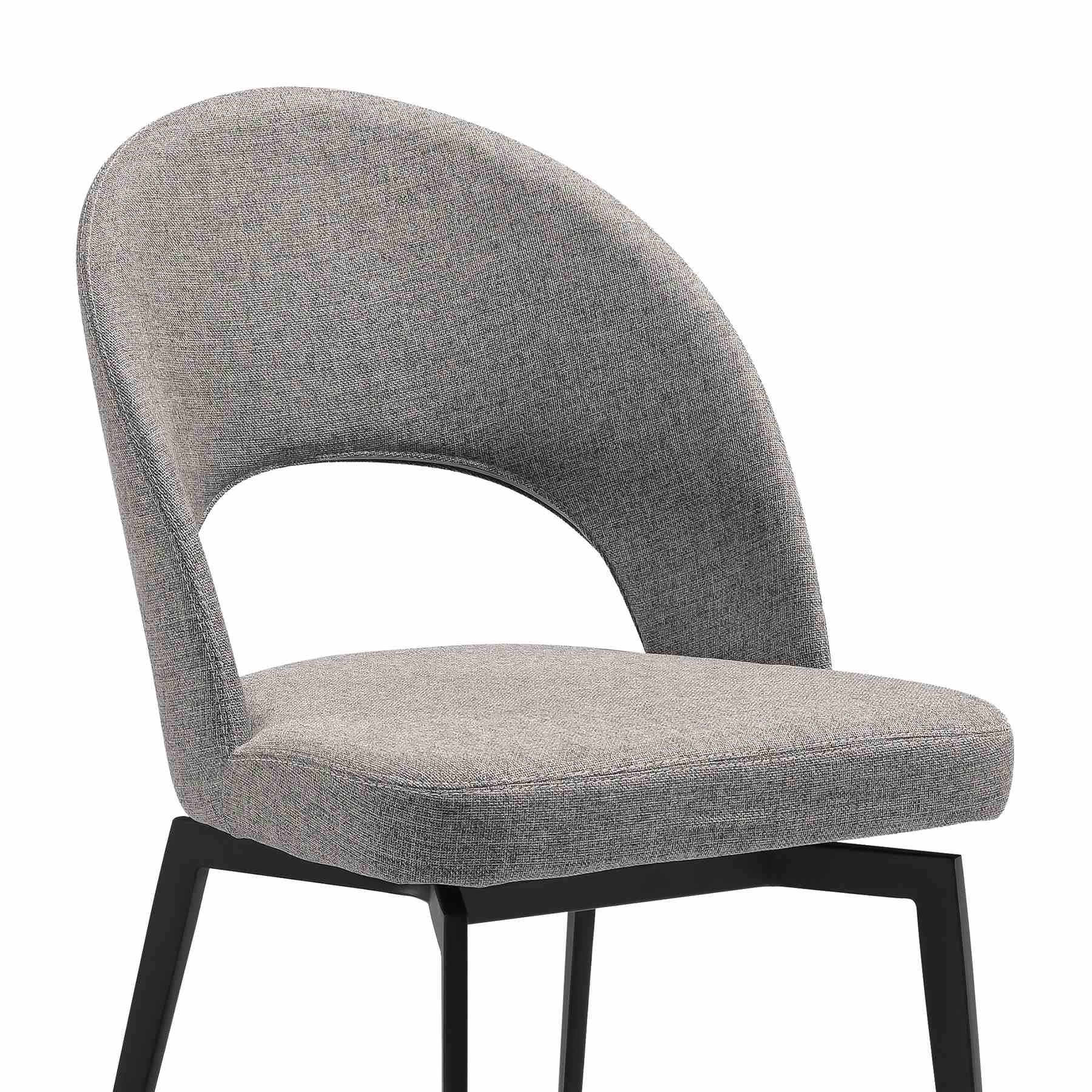 Knox Lucia 7 Piece Dining Set with Sintered Stone Top and Gray Fabric Chairs - Image 6