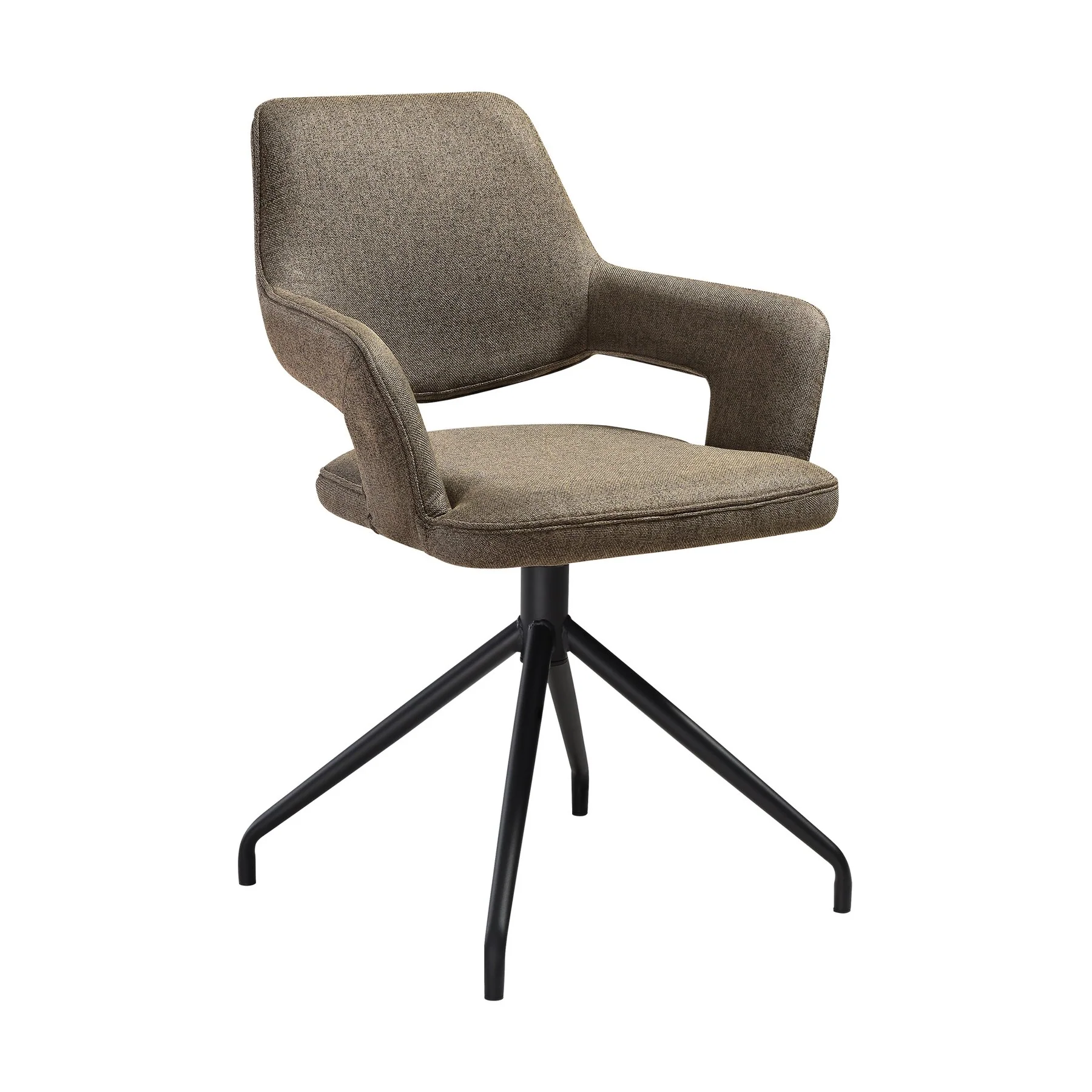 Knox Penny 5 Piece Dining Set with Sintered Stone Top and Brown Fabric Chairs - Image 2