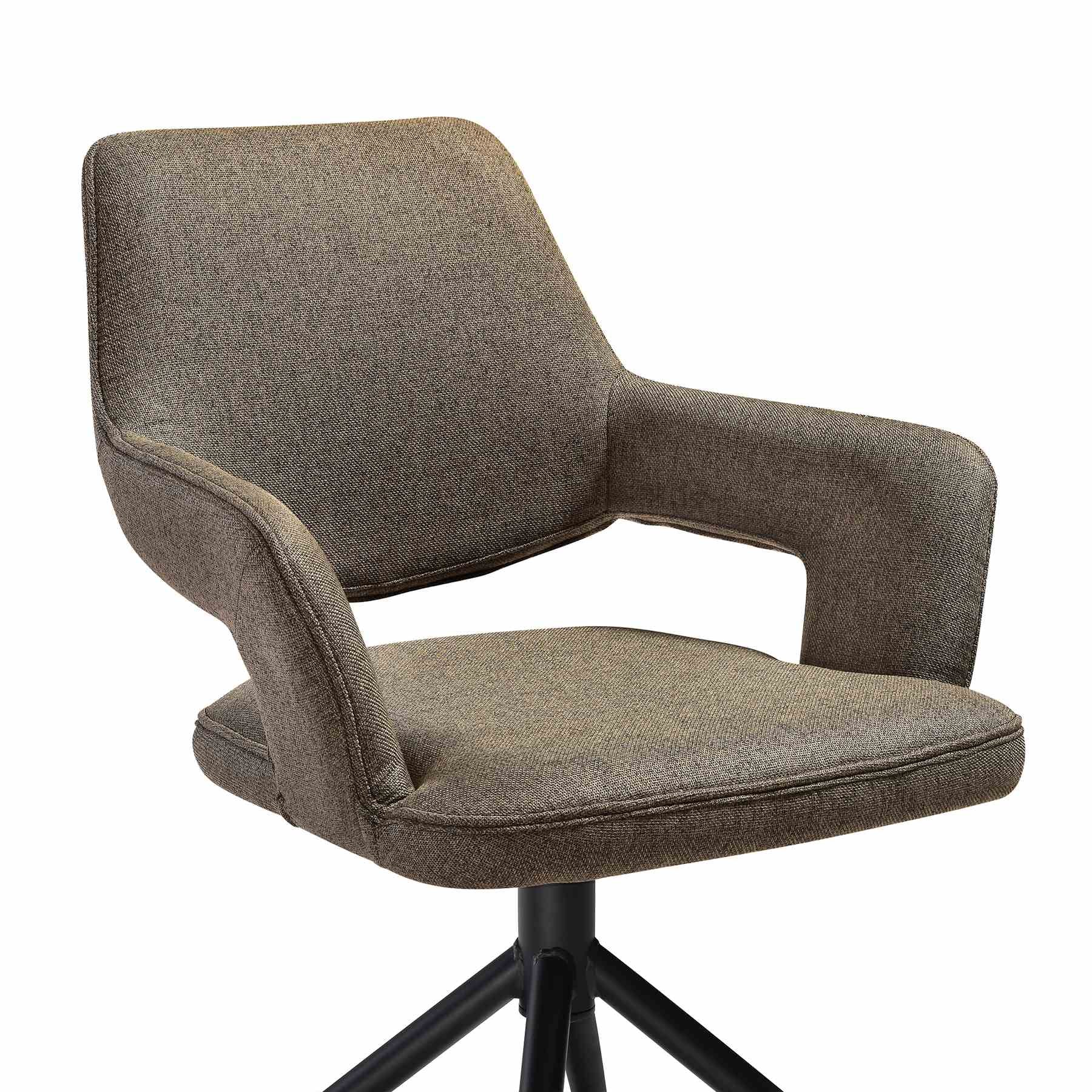 Knox Penny 7 Piece Dining Set with Sintered Stone Top and Brown Fabric Chairs - Image 6